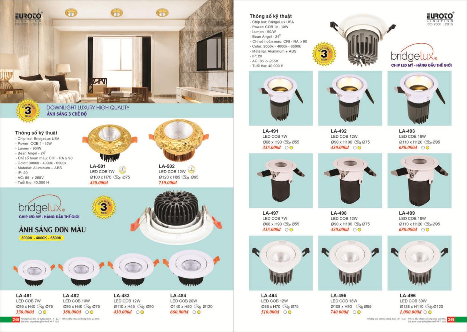 Catalogue Đèn Trang Trí EUROTO 2024 - Trang 124)