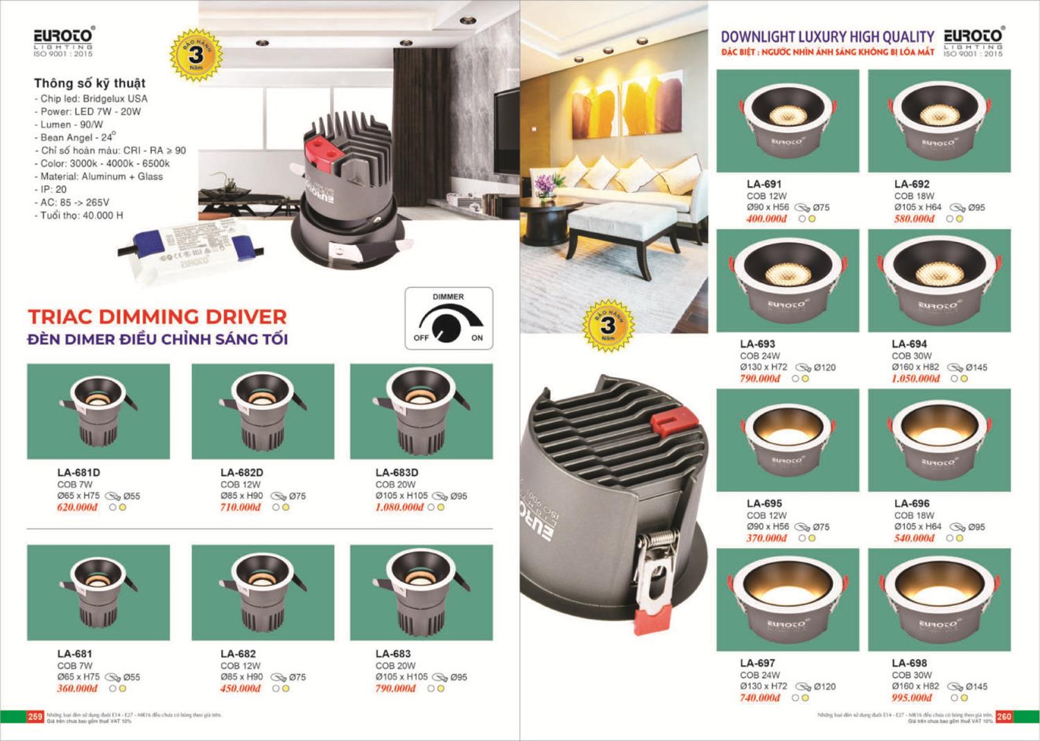 Catalogue Đèn Trang Trí EUROTO 2024 - Trang 131)