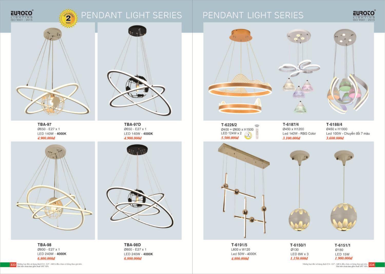 Catalogue Đèn Trang Trí EUROTO 2024 - Trang 168)