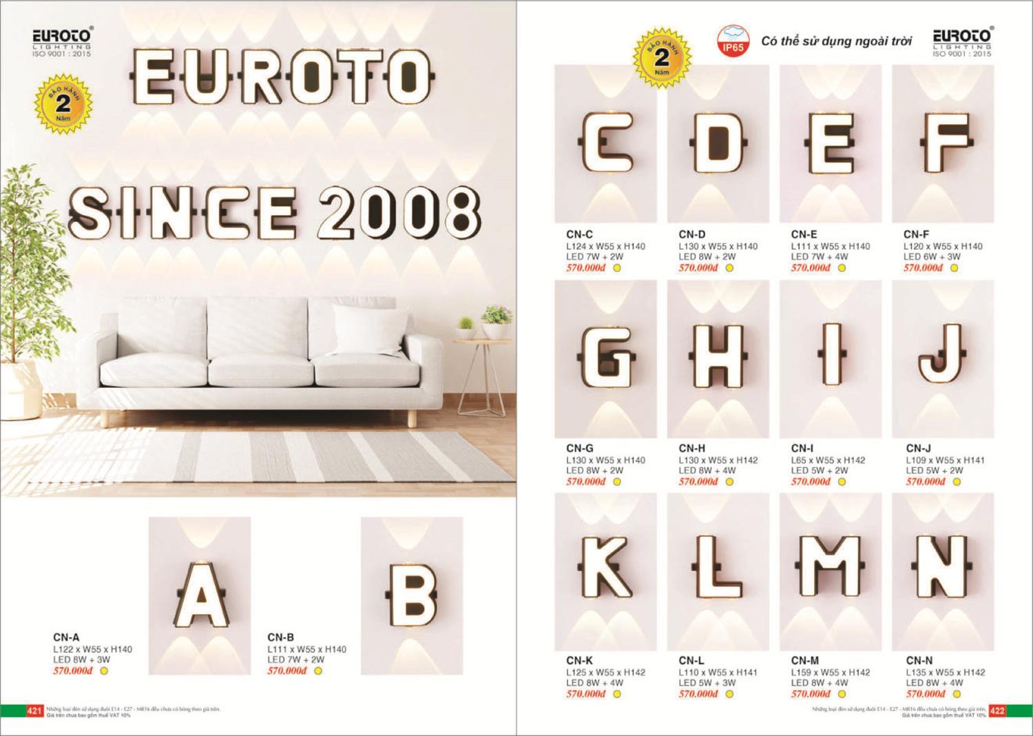Catalogue Đèn Trang Trí EUROTO 2024 - Trang 212)