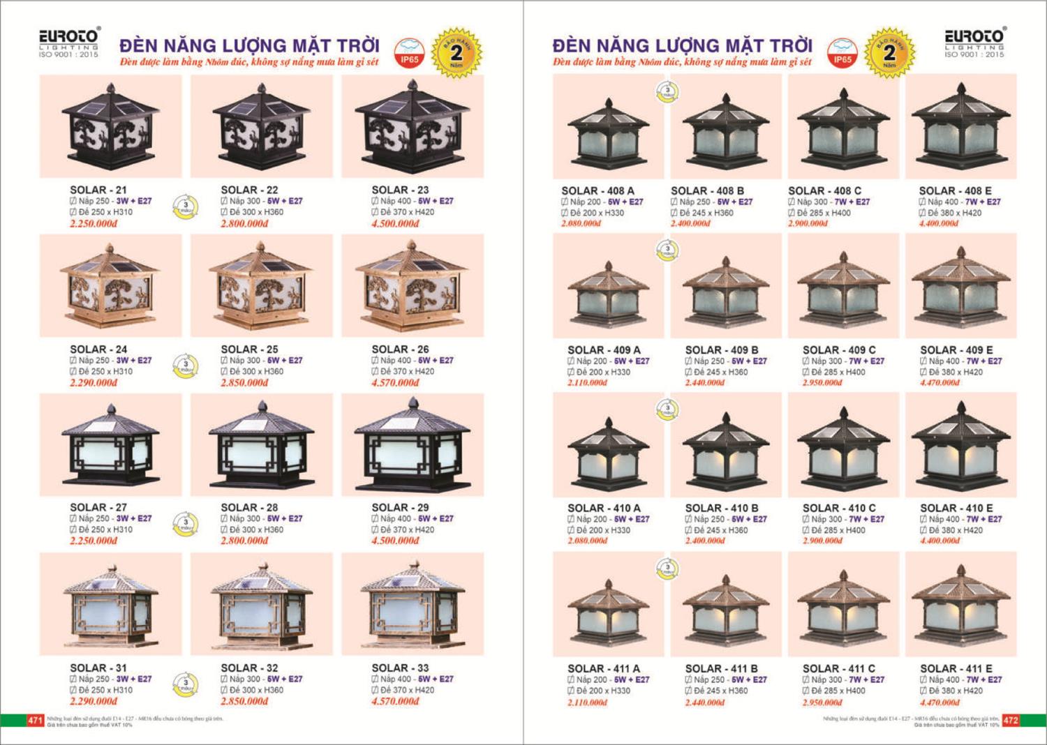 Catalogue Đèn Trang Trí EUROTO 2024 - Trang 237)