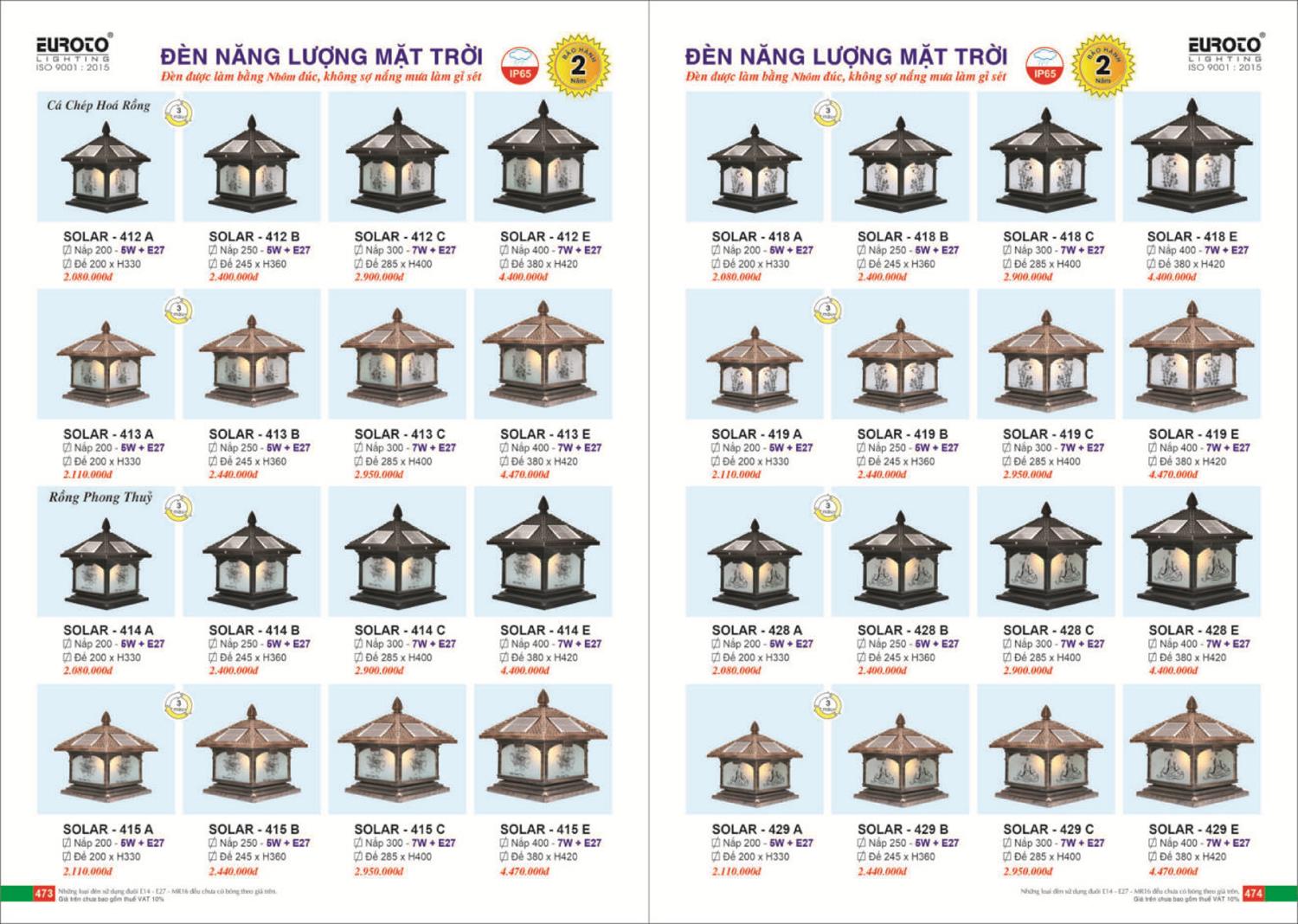 Catalogue Đèn Trang Trí EUROTO 2024 - Trang 238)