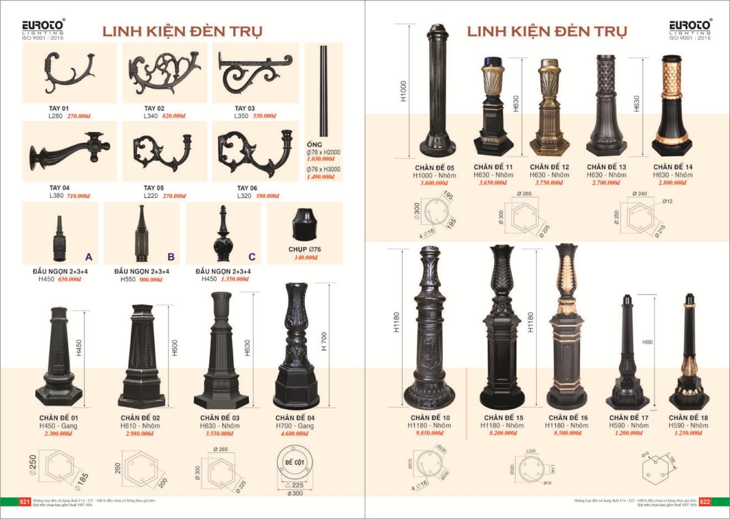 Catalogue Đèn Trang Trí EUROTO 2024 - Trang 262)