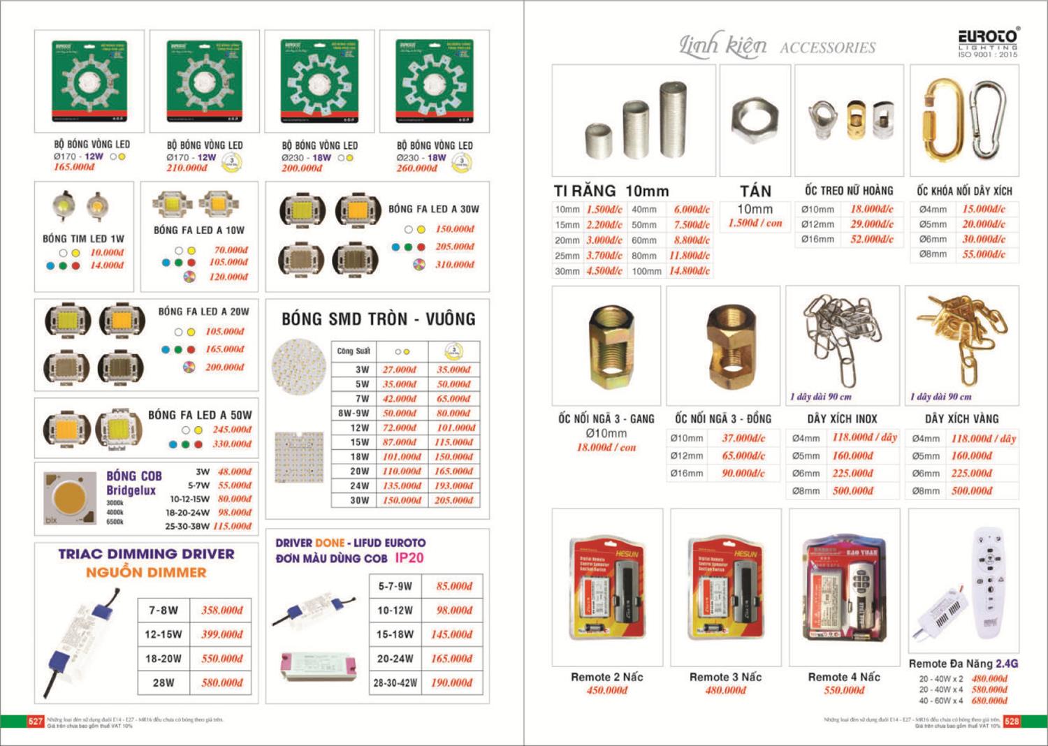Catalogue Đèn Trang Trí EUROTO 2024 - Trang 265)
