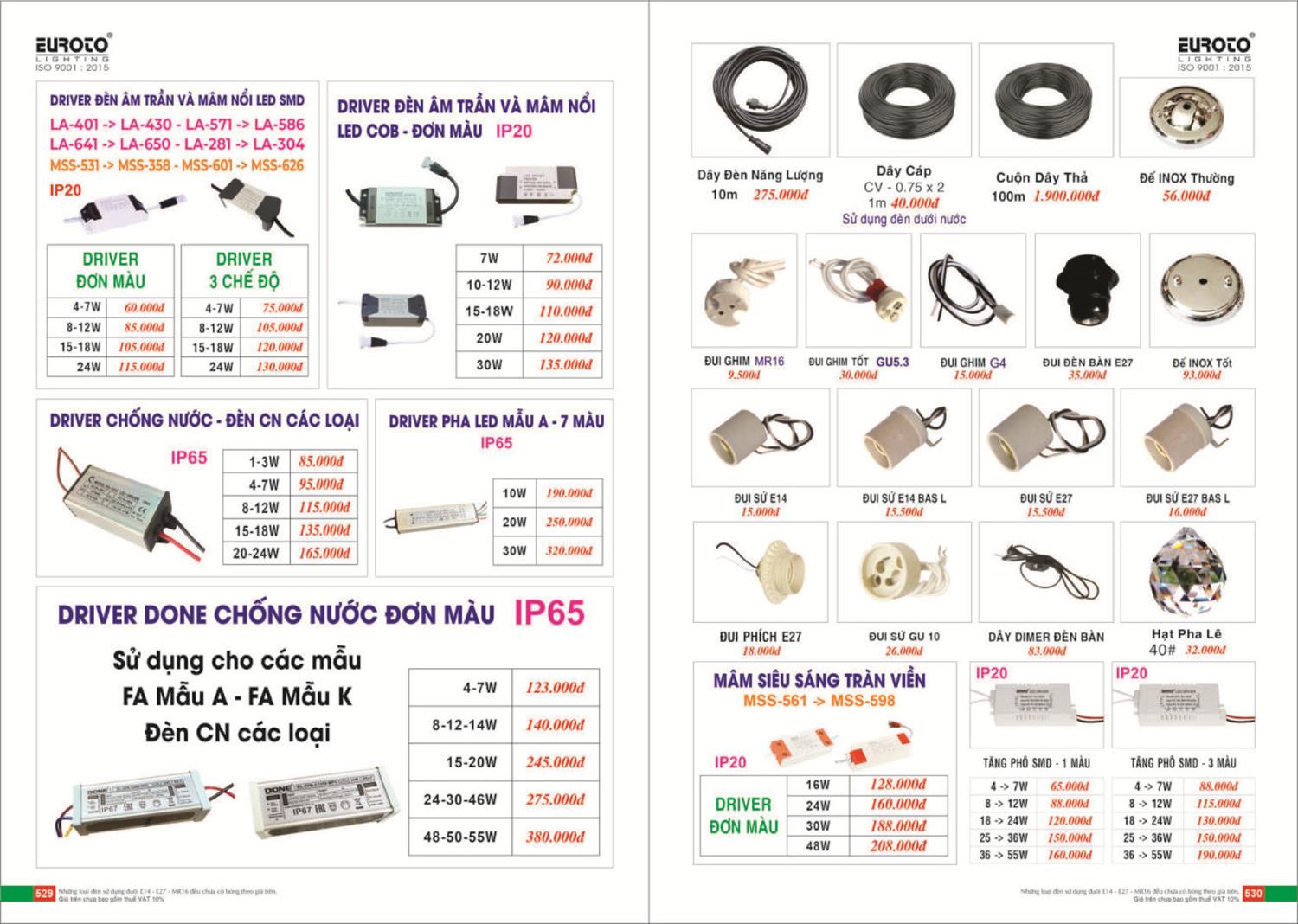 Catalogue Đèn Trang Trí EUROTO 2024 - Trang 266)