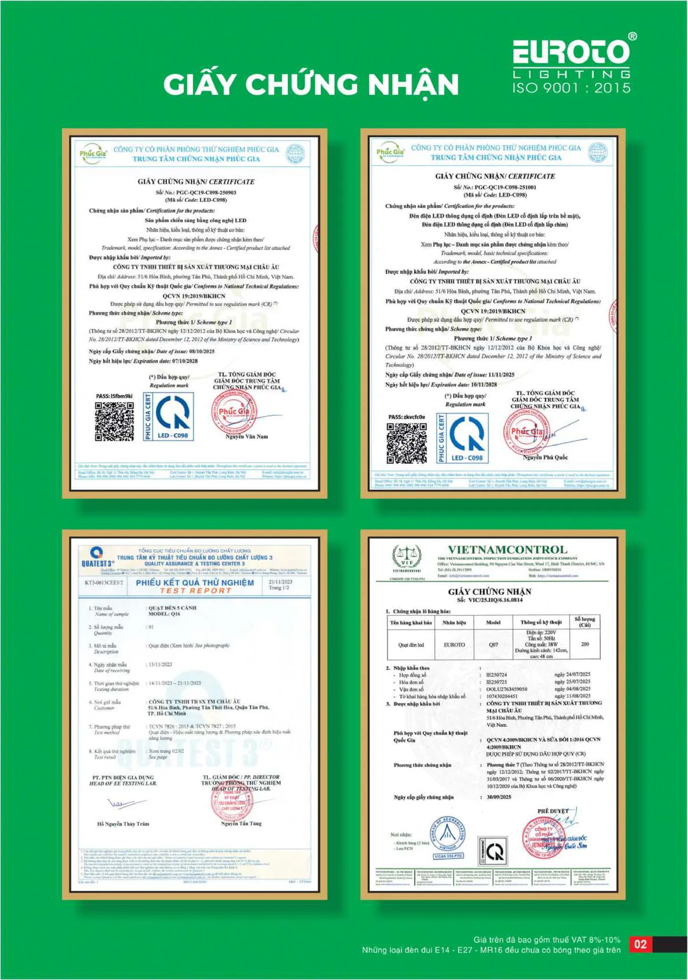 Catalogue Đèn Trang Trí EUROTO 2026 - Trang 3)