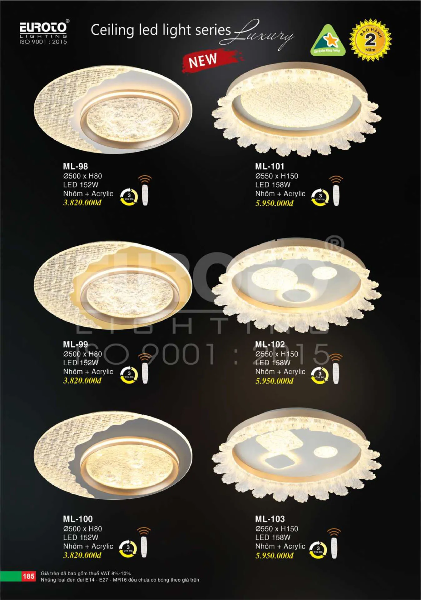 Catalogue Đèn Trang Trí EUROTO 2026 - Trang 186)