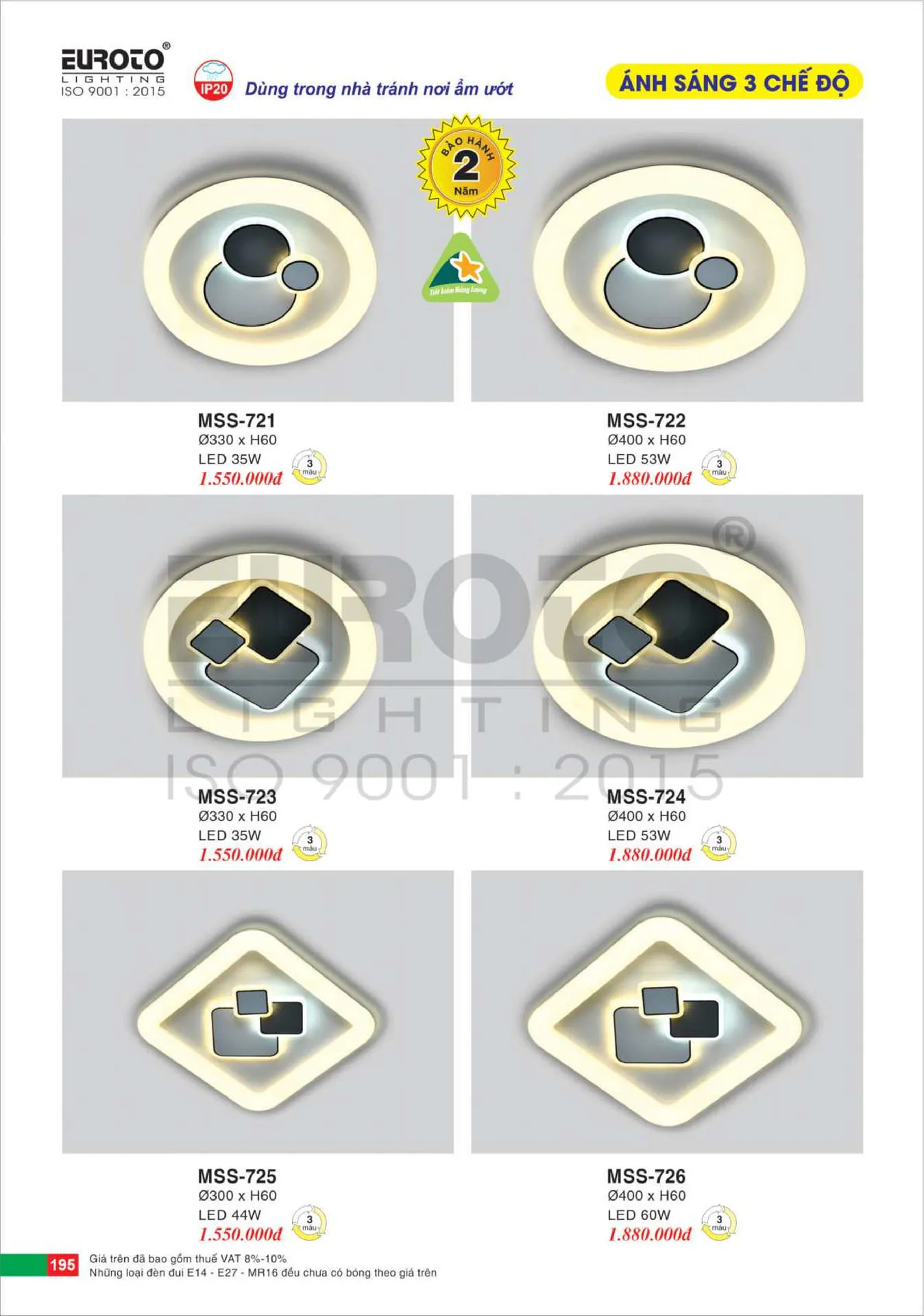 Catalogue Đèn Trang Trí EUROTO 2026 - Trang 196)