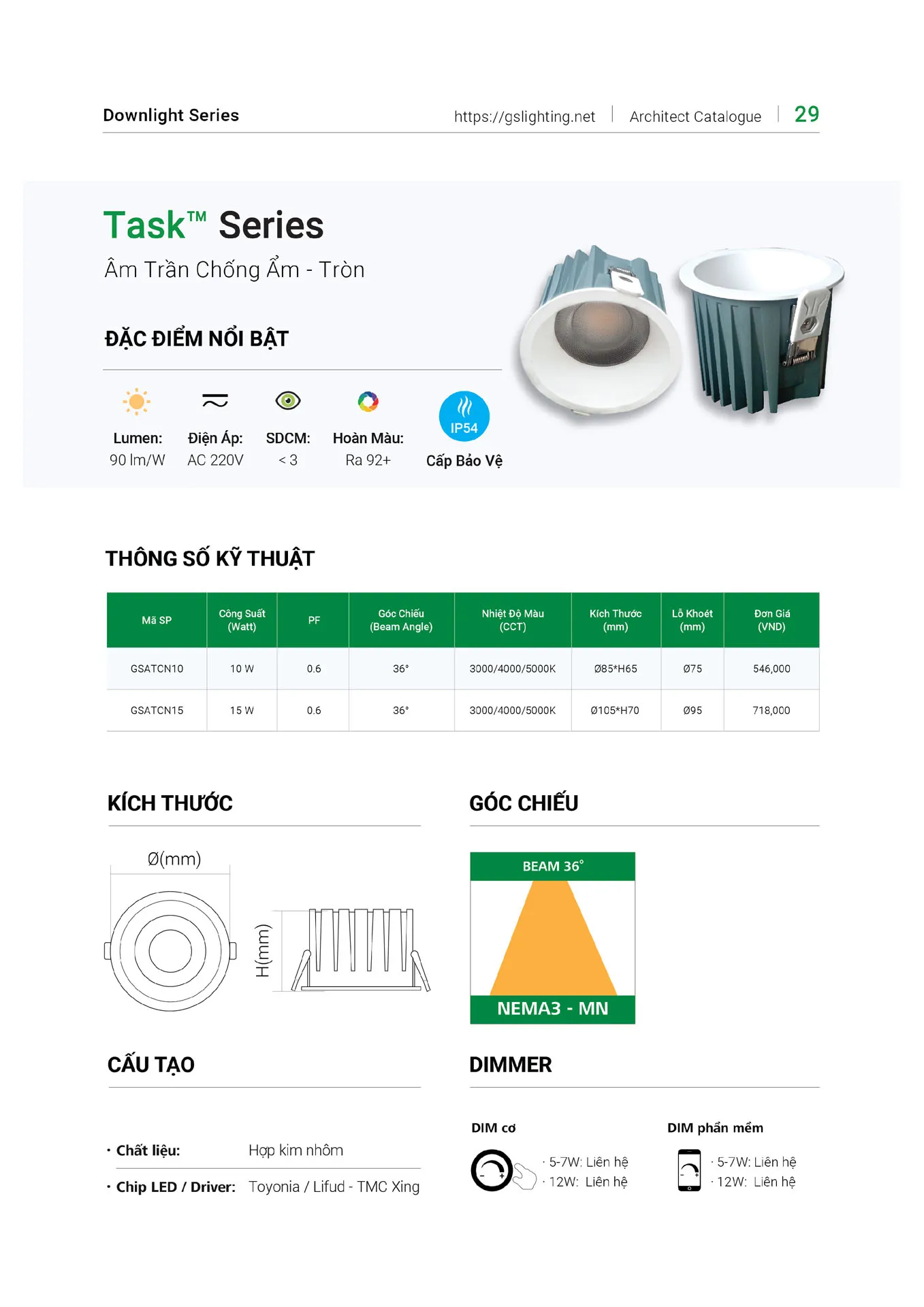 Catalogue Bảng Giá Đèn Led GS LIGHTING 2026 - Trang 29)