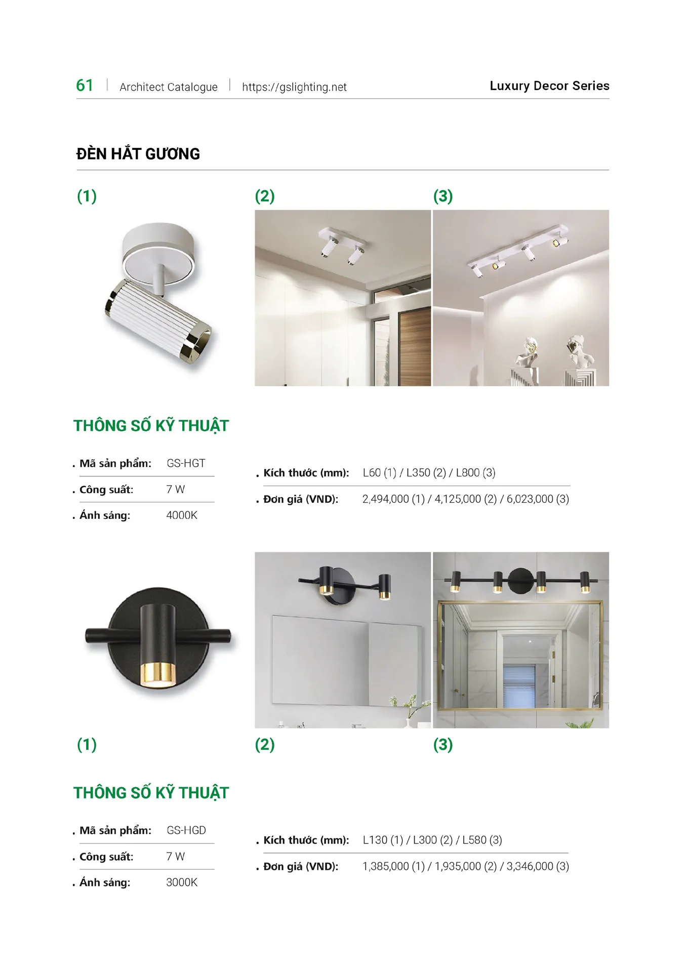Catalogue Bảng Giá Đèn Led GS LIGHTING 2026 - Trang 61)
