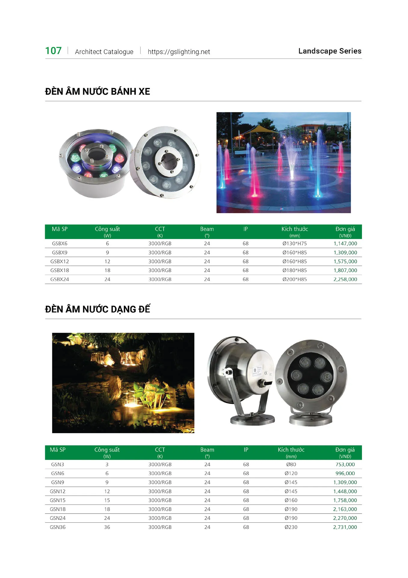 Catalogue Bảng Giá Đèn Led GS LIGHTING 2026 - Trang 107)
