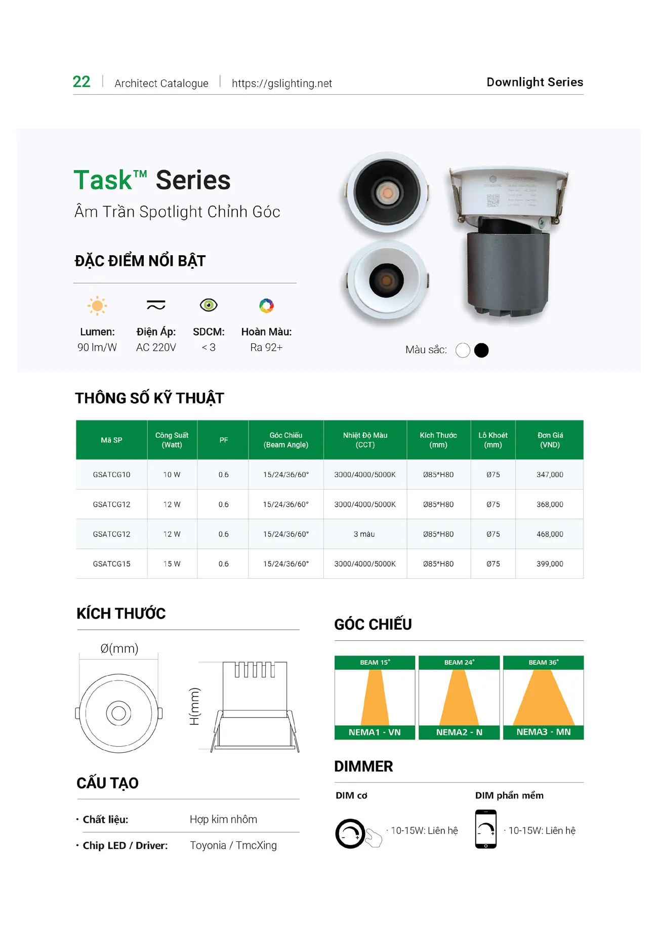 Catalogue Bảng Giá Đèn Led GS LIGHTING 2025 - Trang 16)