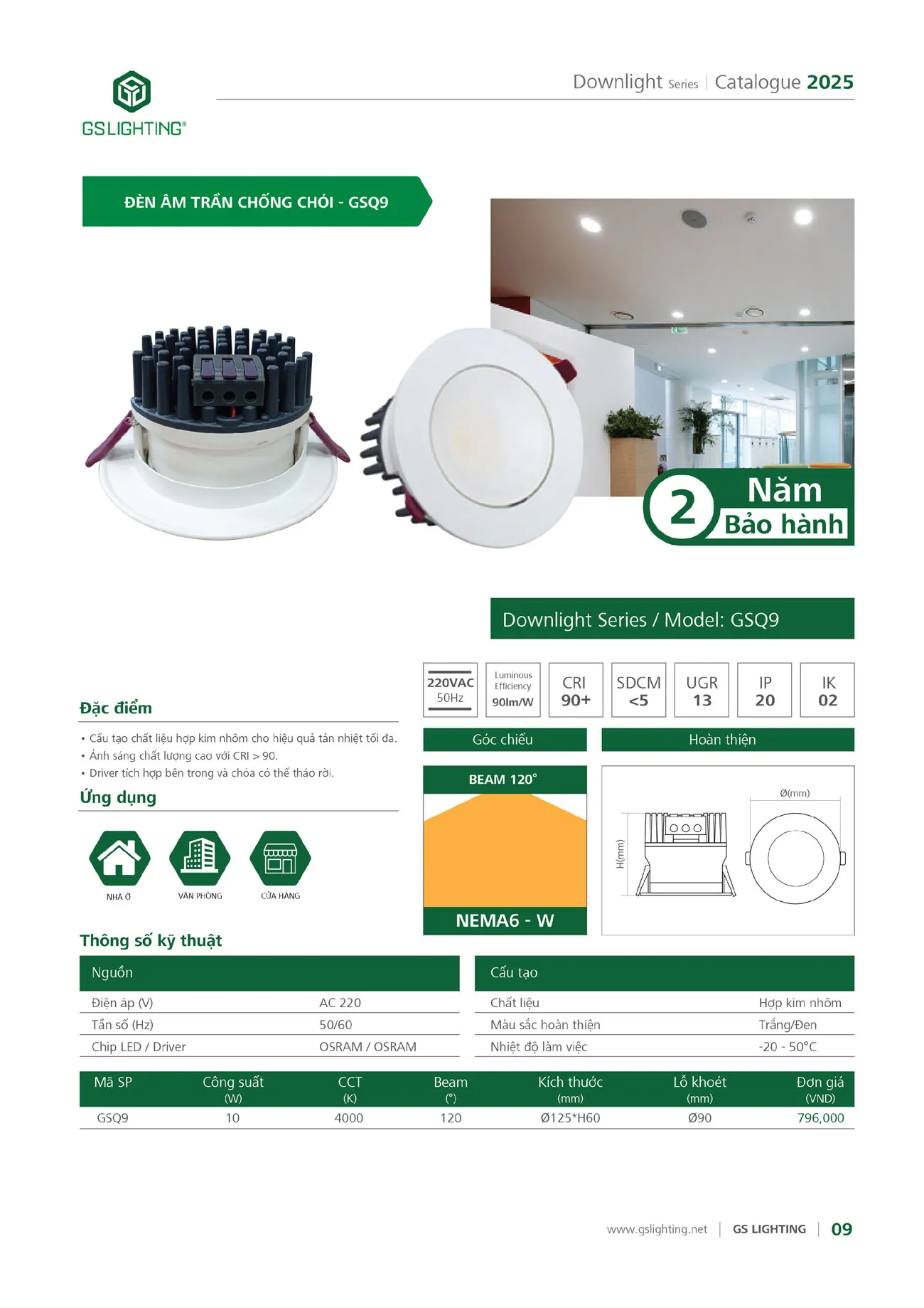 Catalogue Bảng Giá Đèn Led GS LIGHTING 2025 - Trang 111)