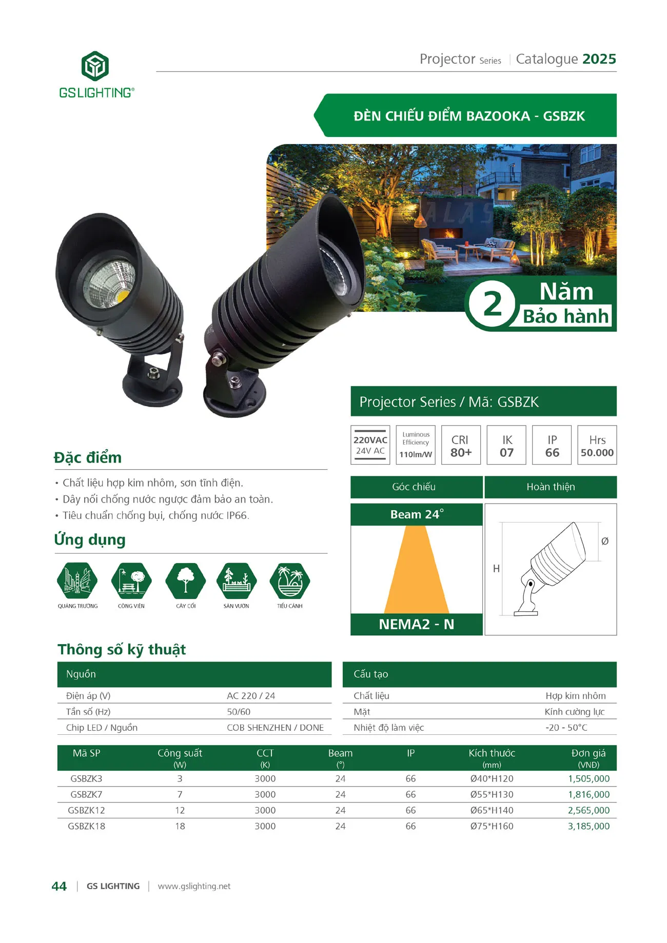 Catalogue Bảng Giá Đèn Led GS LIGHTING 2025 - Trang 146)