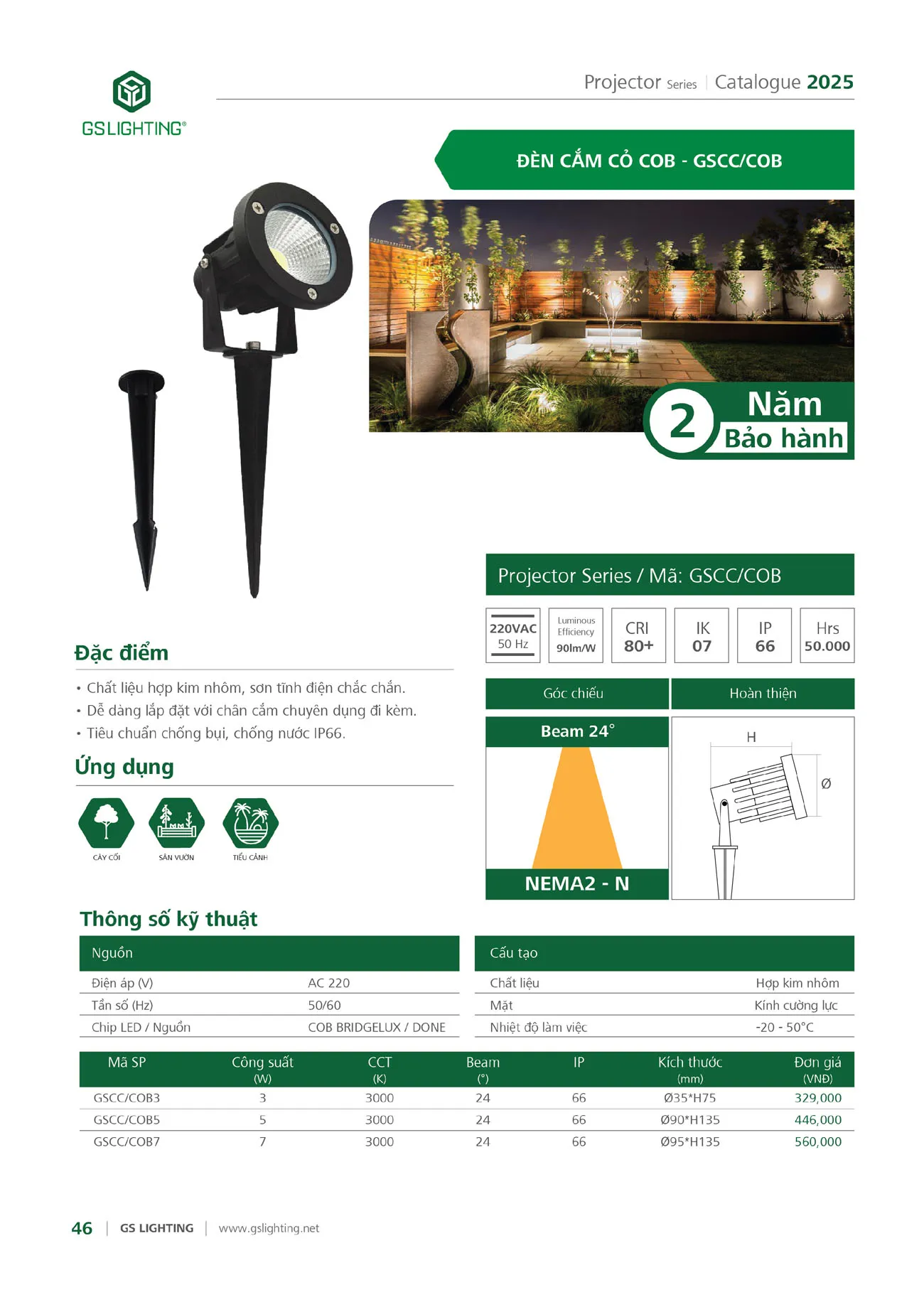 Catalogue Bảng Giá Đèn Led GS LIGHTING 2025 - Trang 148)