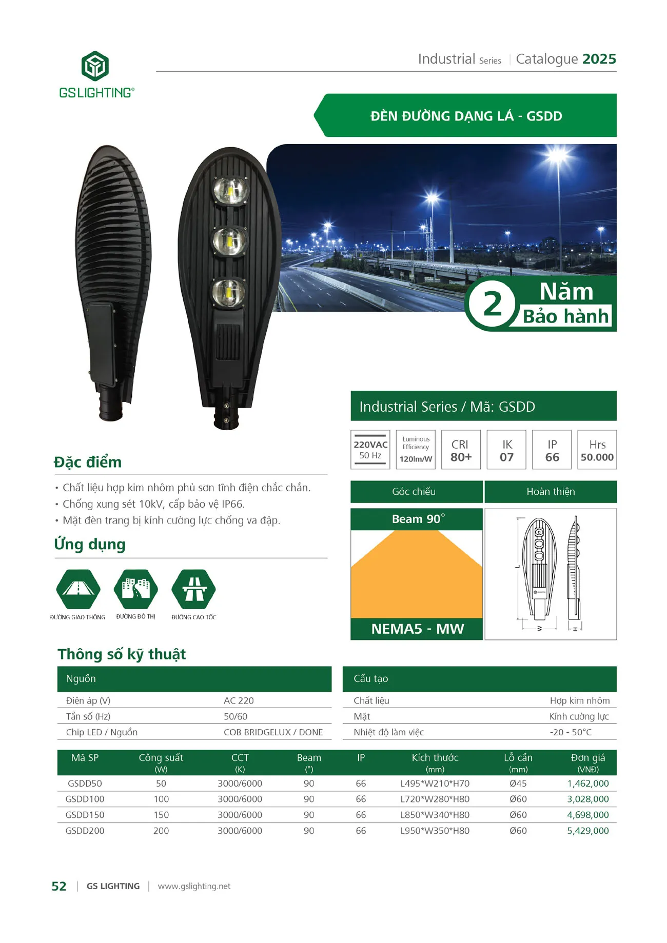 Catalogue Bảng Giá Đèn Led GS LIGHTING 2025 - Trang 154)