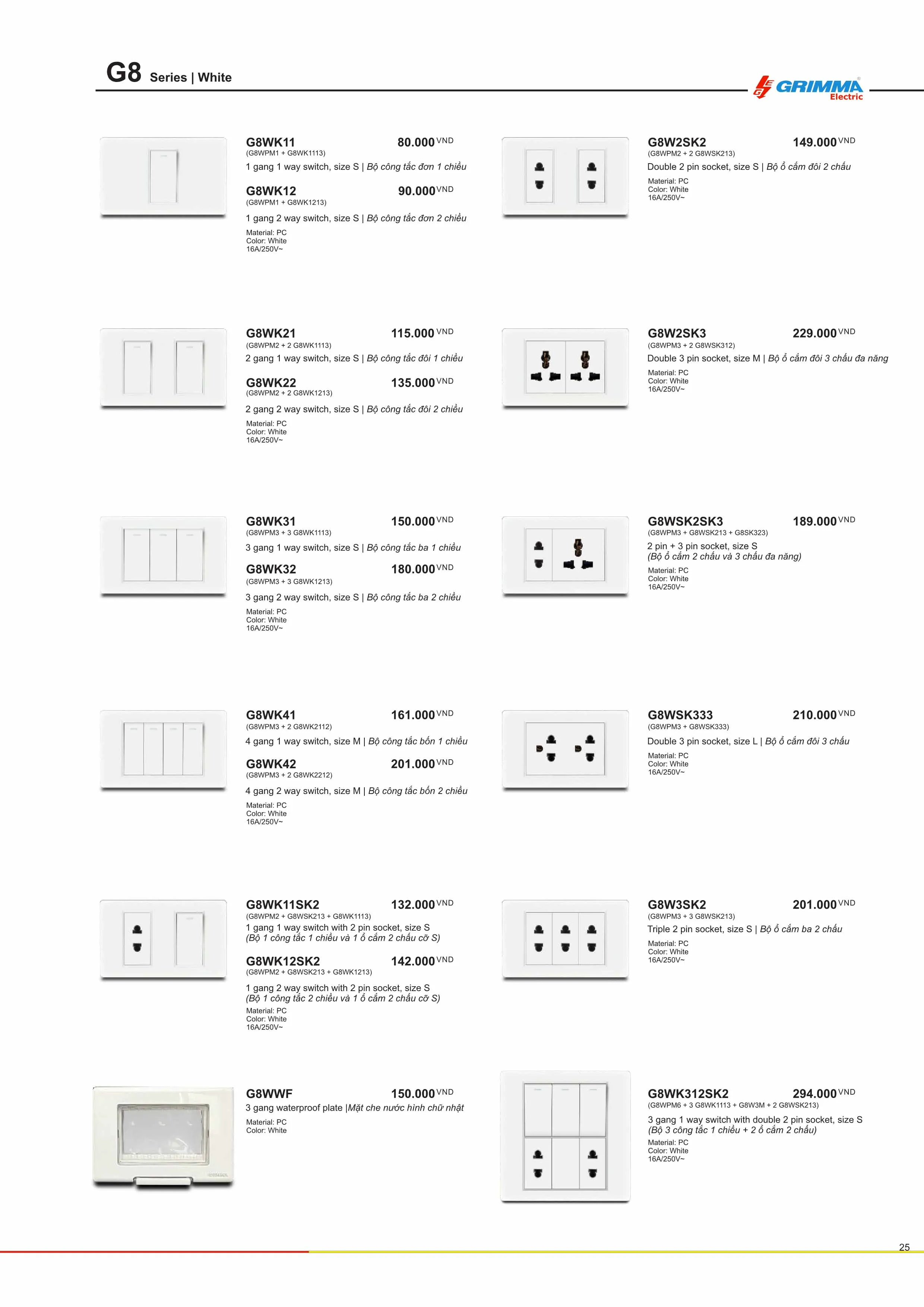 Catalogue GRIMMA 2025 (Công tắc & Ổ cắm) - Trang 26)