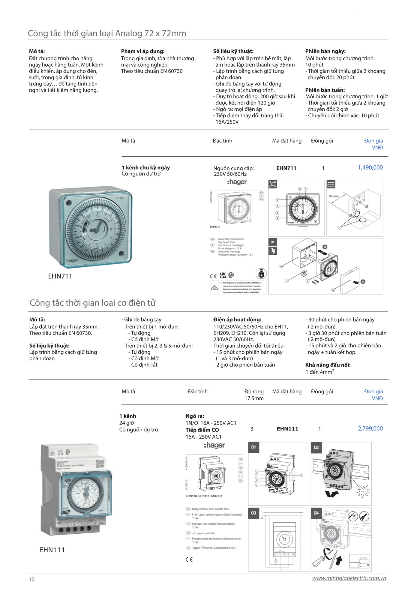 Catalogue thiết bị điện HAGER 2025 - Trang 10)
