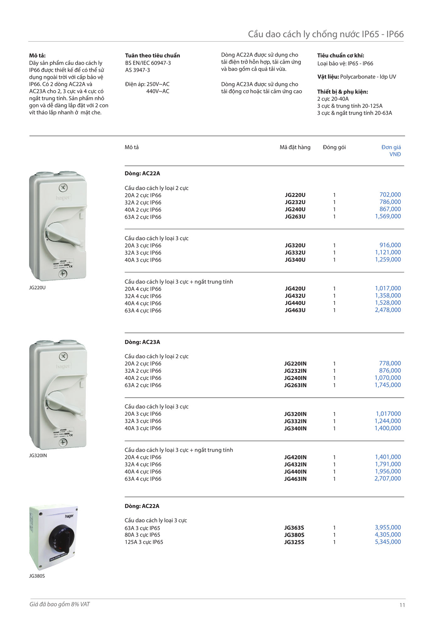 Catalogue thiết bị điện HAGER 2025 - Trang 11)