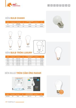 Catalogue Bảng Giá Đèn HC Lighting 2021 - Trang 8)