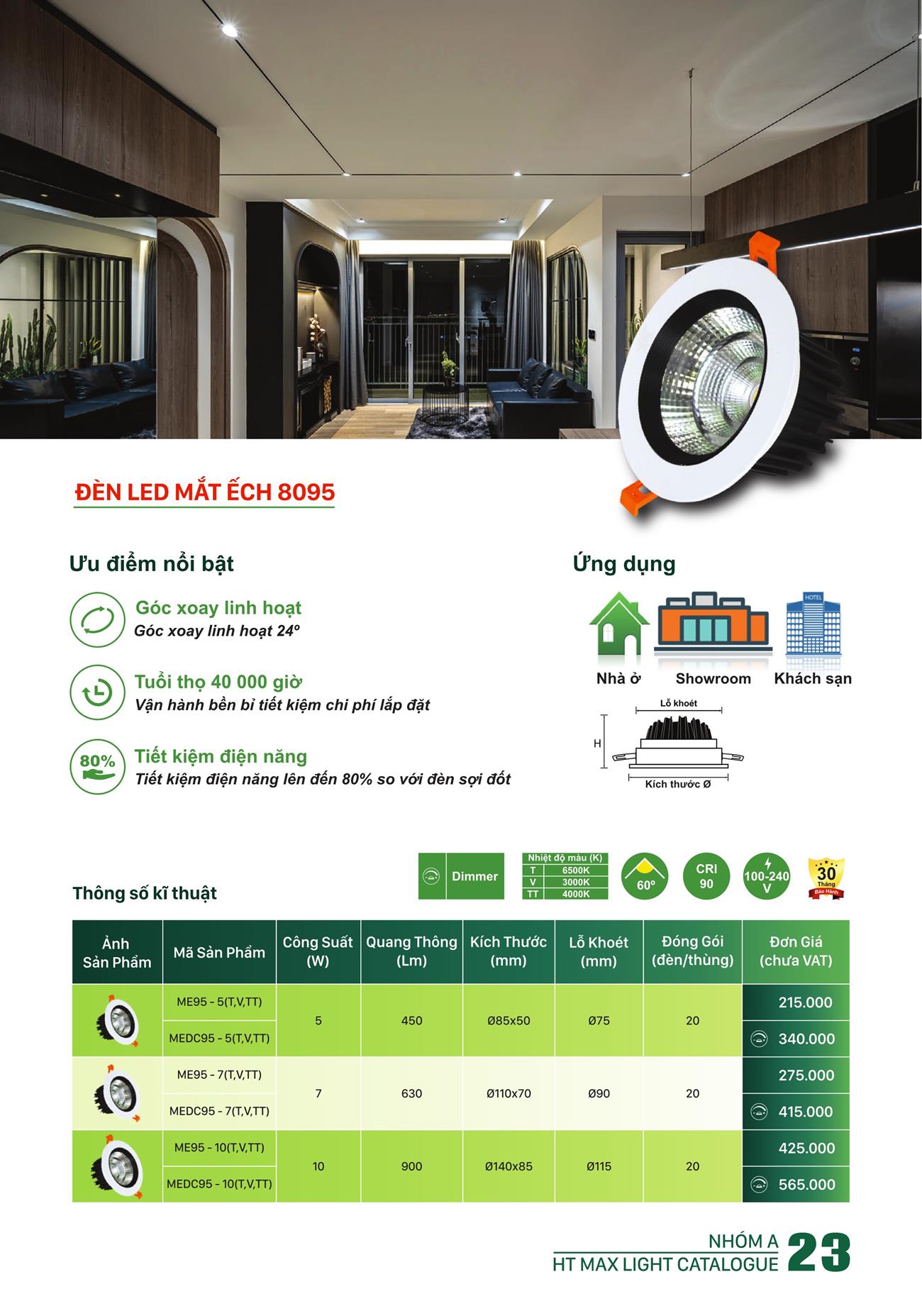 Bảng Giá Đèn Led HT Max Light 2023 - Trang 23)