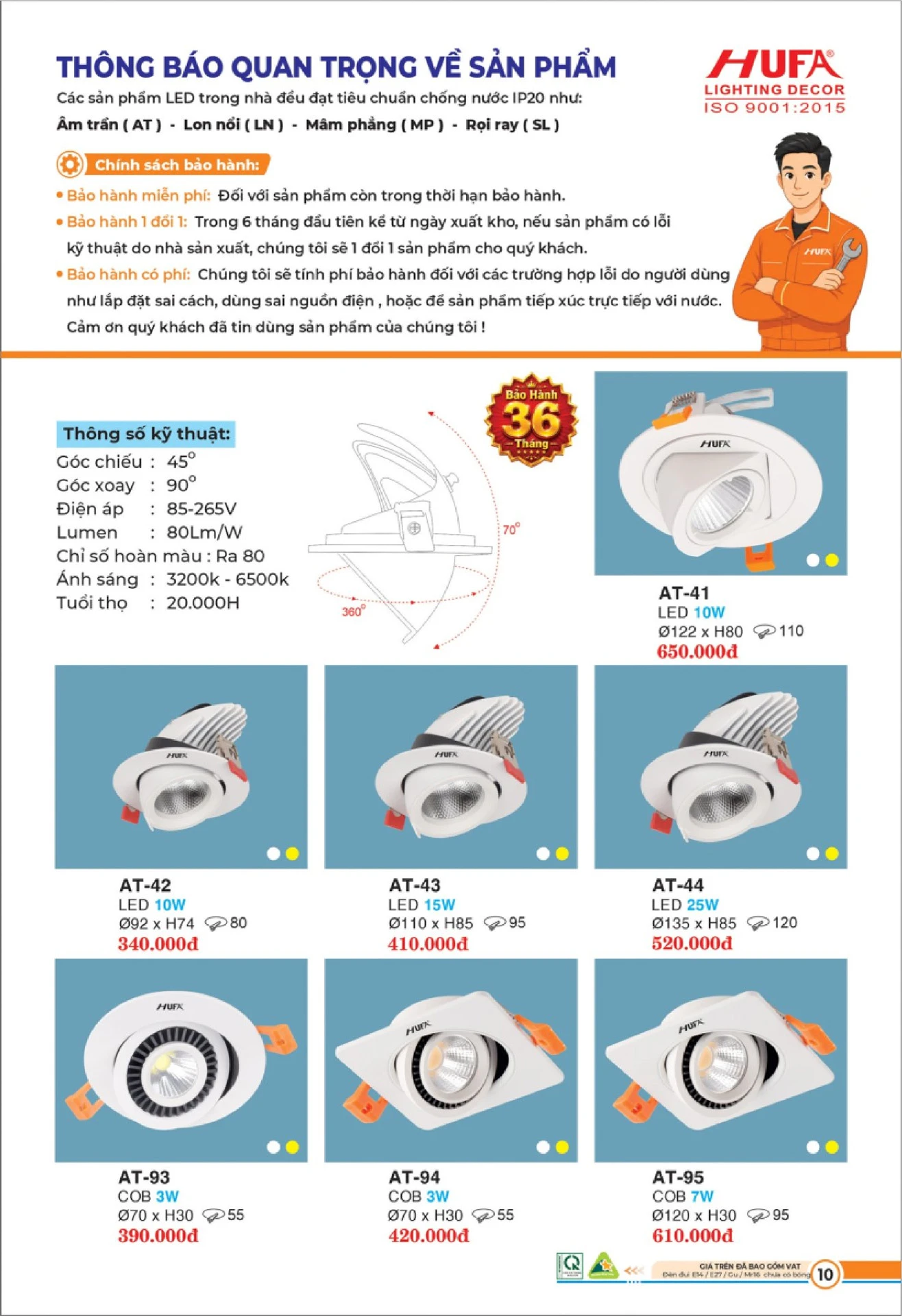 Bảng Giá Đèn Chiếu Sáng LED HUFA 2026 - Trang 11)