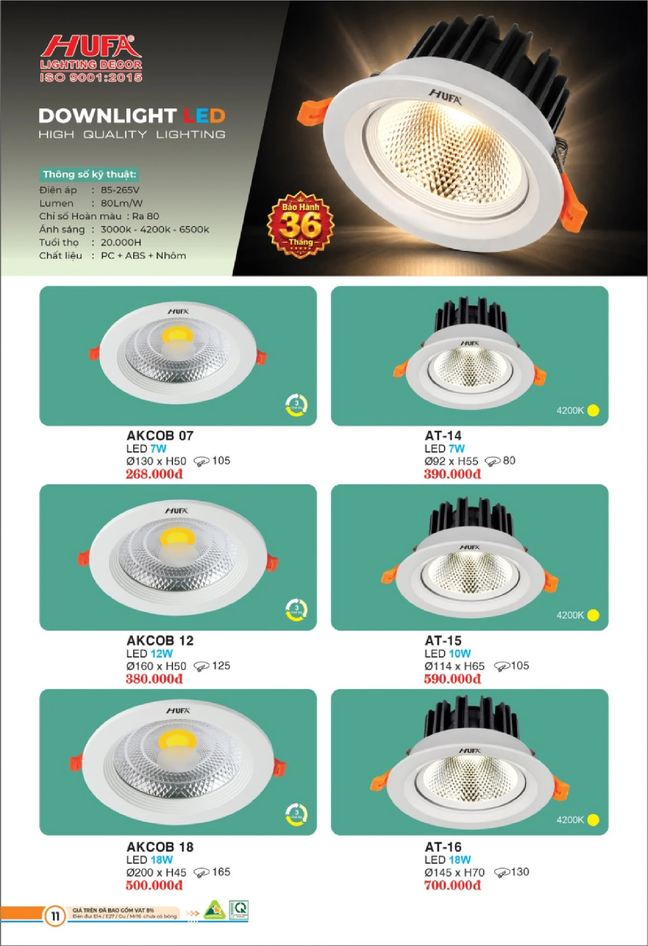 Bảng Giá Đèn Chiếu Sáng LED HUFA 2026 - Trang 12)