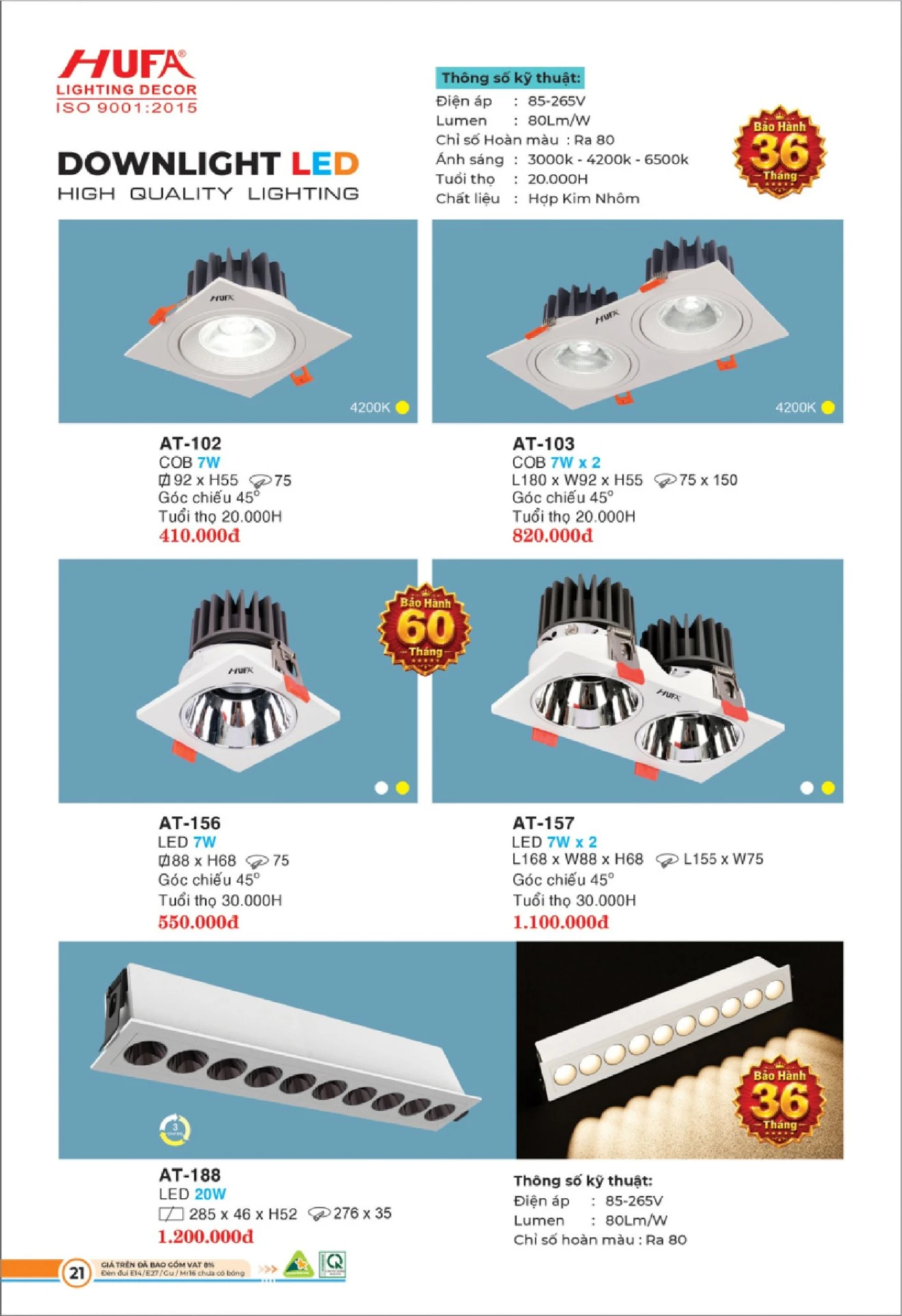 Bảng Giá Đèn Chiếu Sáng LED HUFA 2026 - Trang 22)