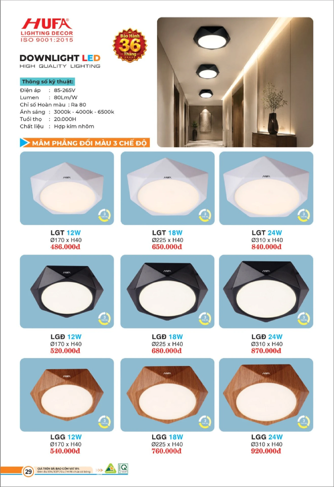 Bảng Giá Đèn Chiếu Sáng LED HUFA 2026 - Trang 30)
