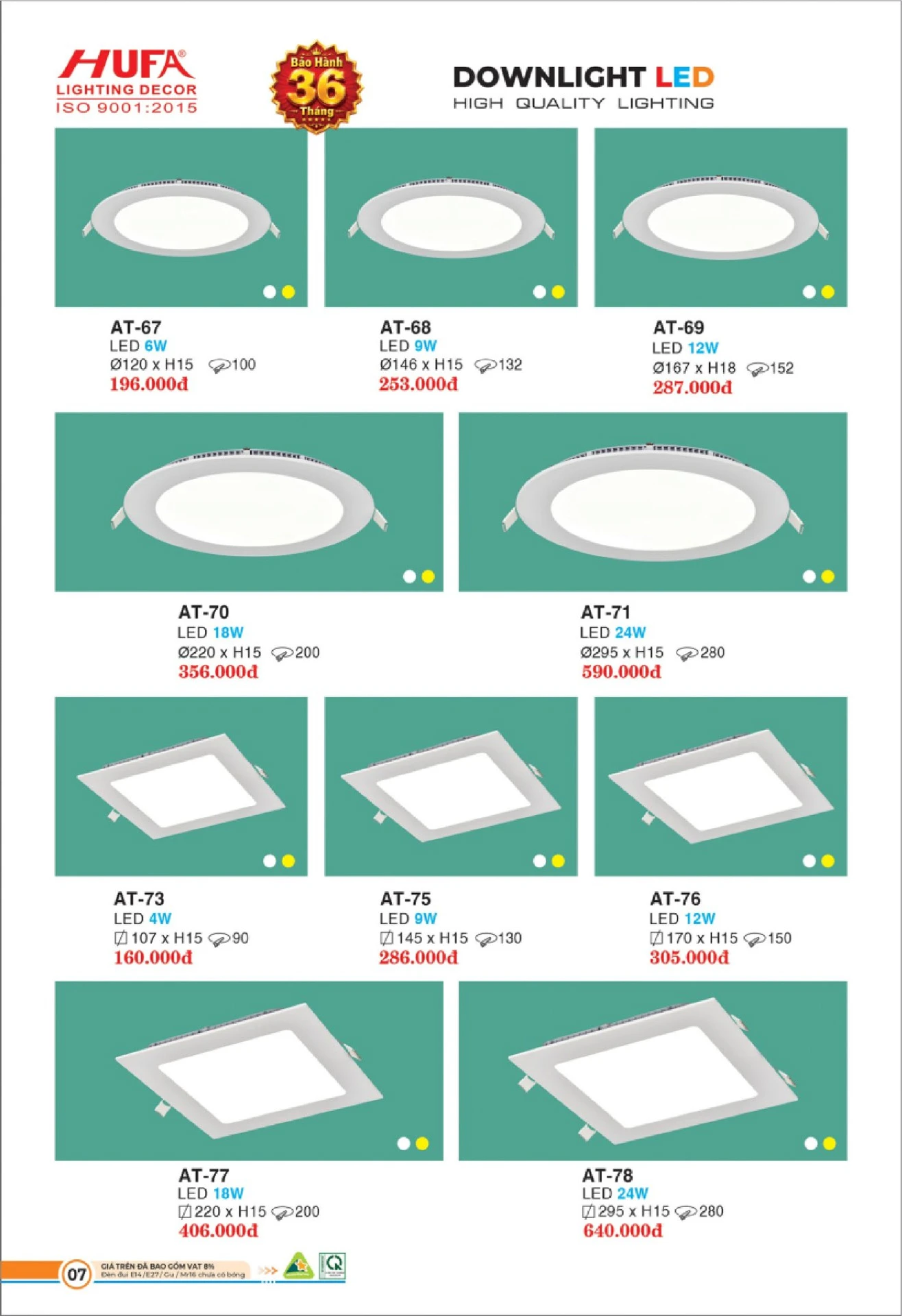 Bảng Giá Đèn Chiếu Sáng LED HUFA 2026 - Trang 8)