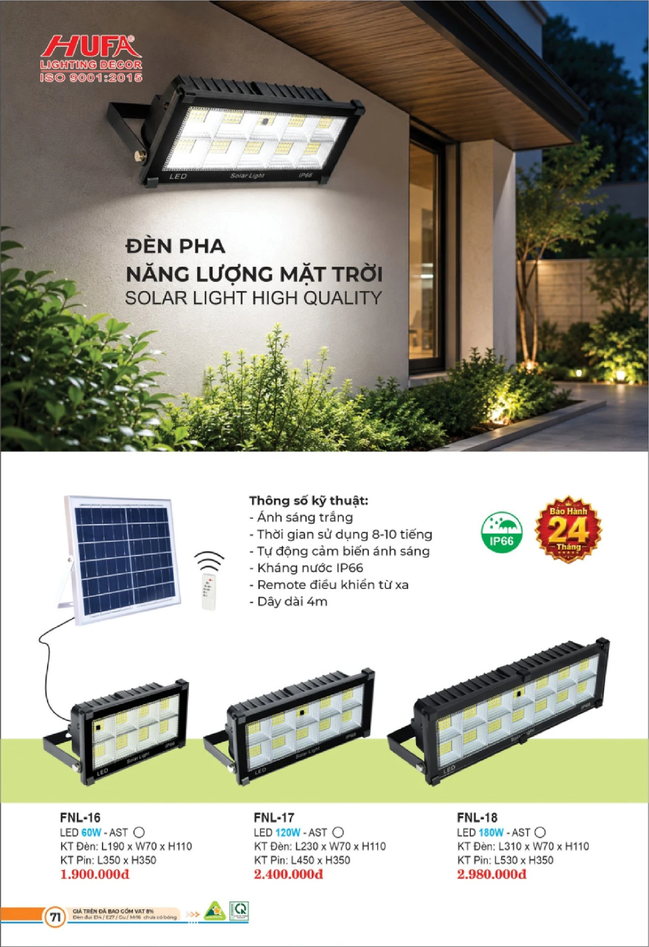 Bảng Giá Đèn Chiếu Sáng LED HUFA 2026 - Trang 72)