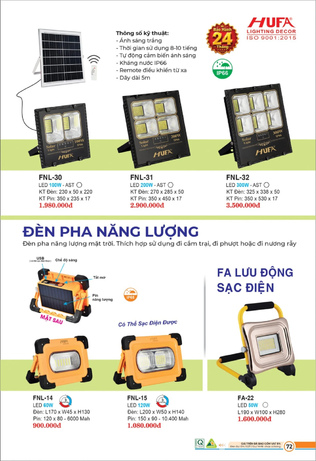 Bảng Giá Đèn Chiếu Sáng LED HUFA 2026 - Trang 73)