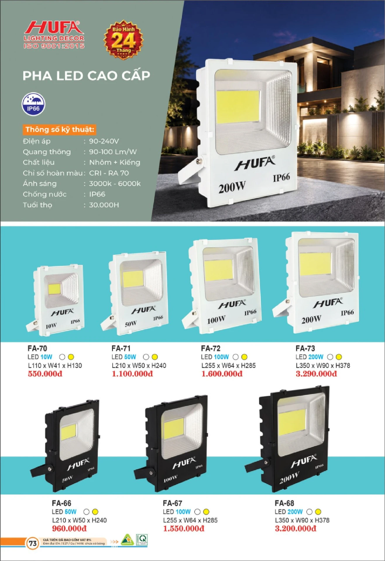 Bảng Giá Đèn Chiếu Sáng LED HUFA 2026 - Trang 74)