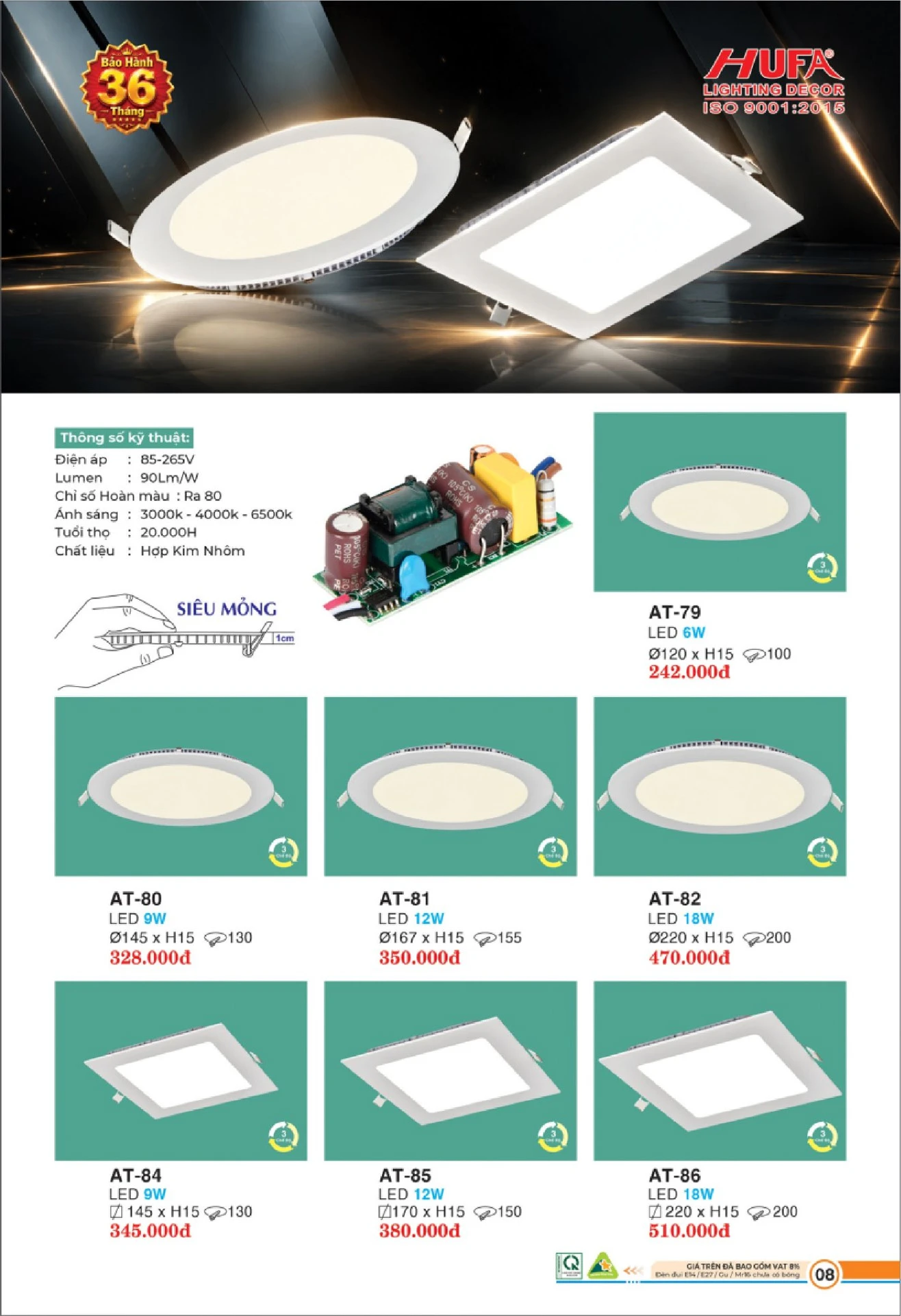 Bảng Giá Đèn Chiếu Sáng LED HUFA 2026 - Trang 9)