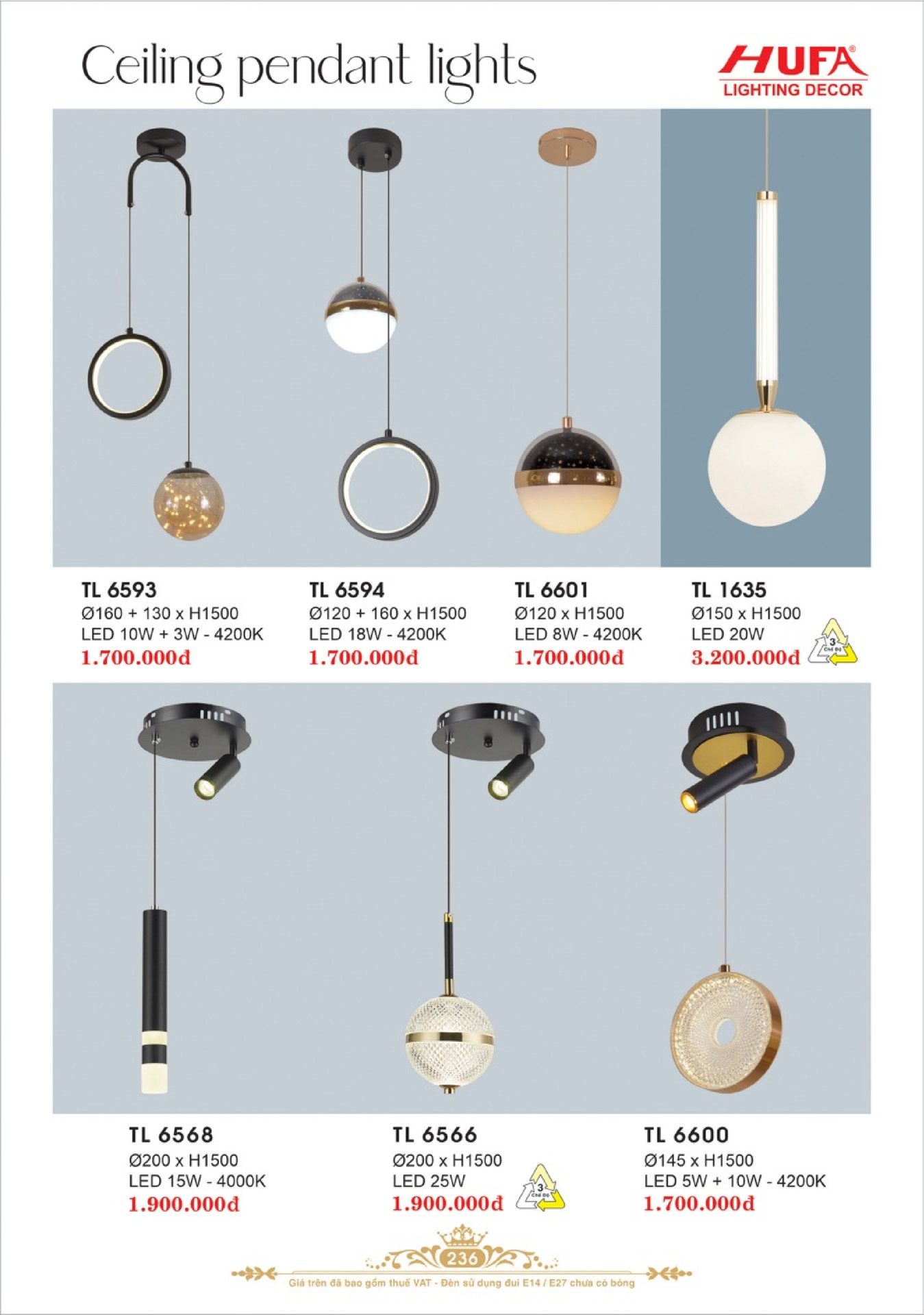 Catalogue ĐÈN TRANG TRÍ HUFA 2026 - Trang 239)