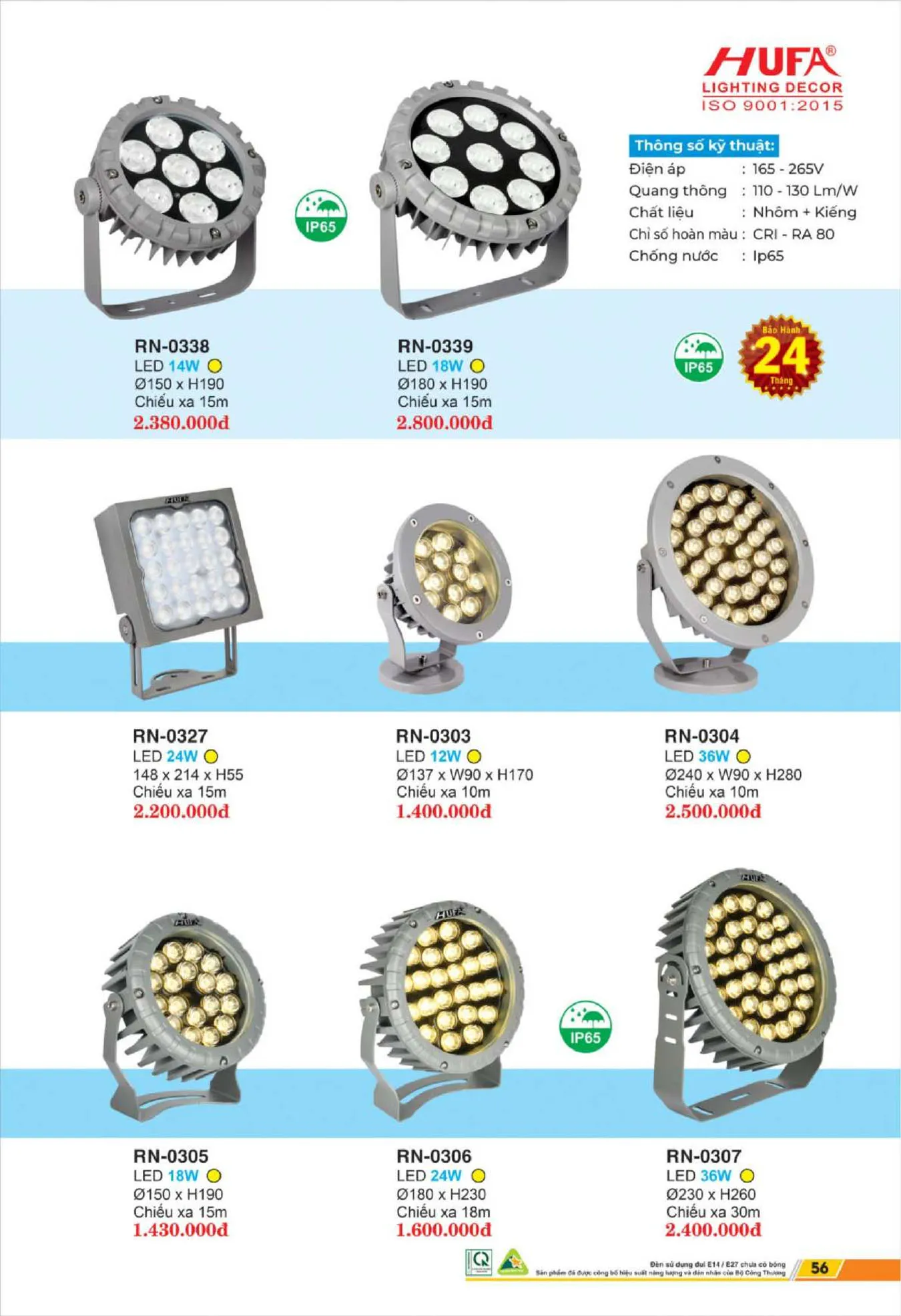 Bảng Giá Đèn Chiếu Sáng LED HUFA 2025 - Trang 57)
