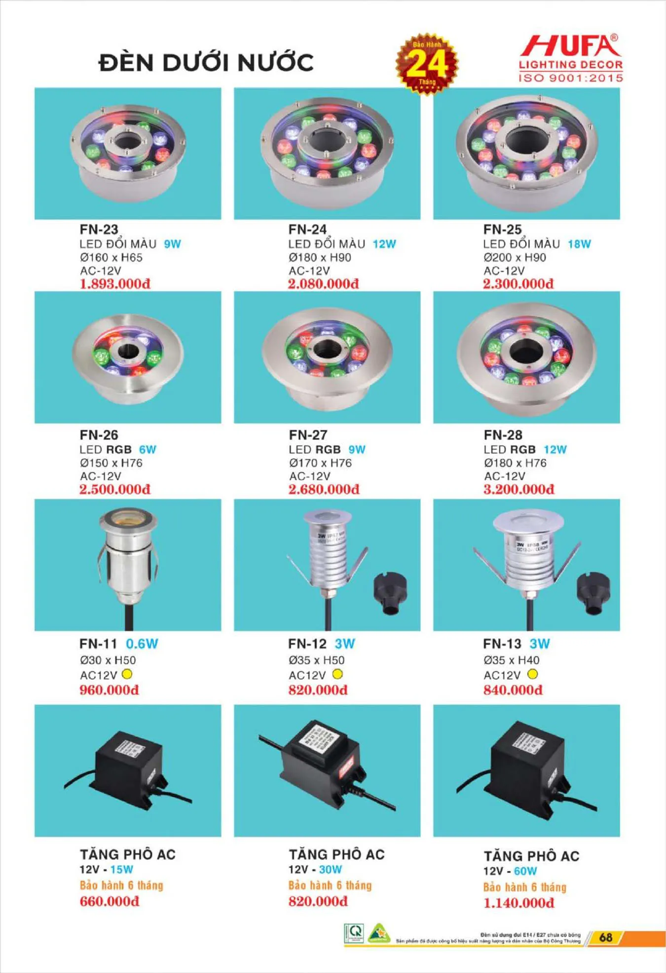 Bảng Giá Đèn Chiếu Sáng LED HUFA 2025 - Trang 69)