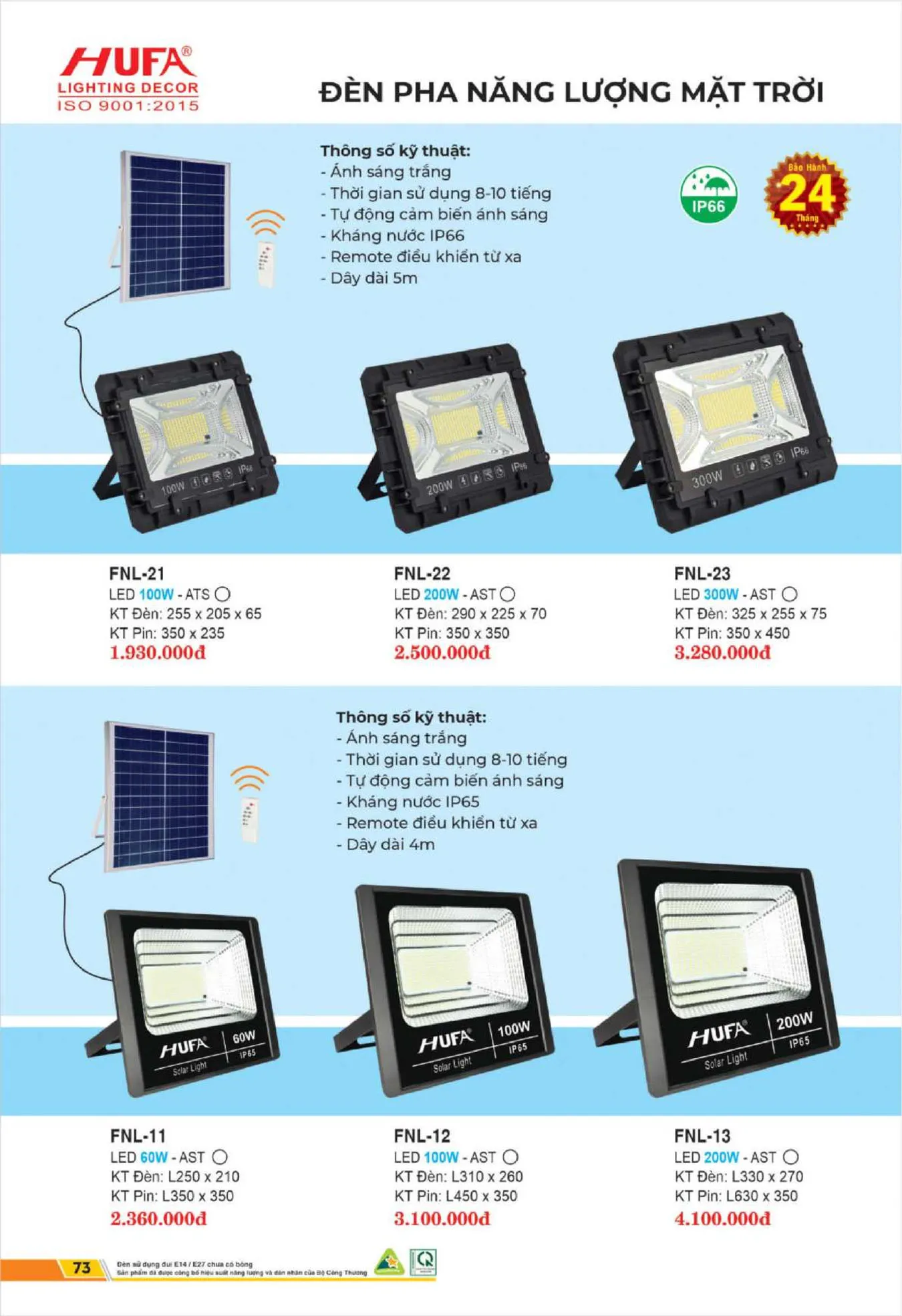 Bảng Giá Đèn Chiếu Sáng LED HUFA 2025 - Trang 74)