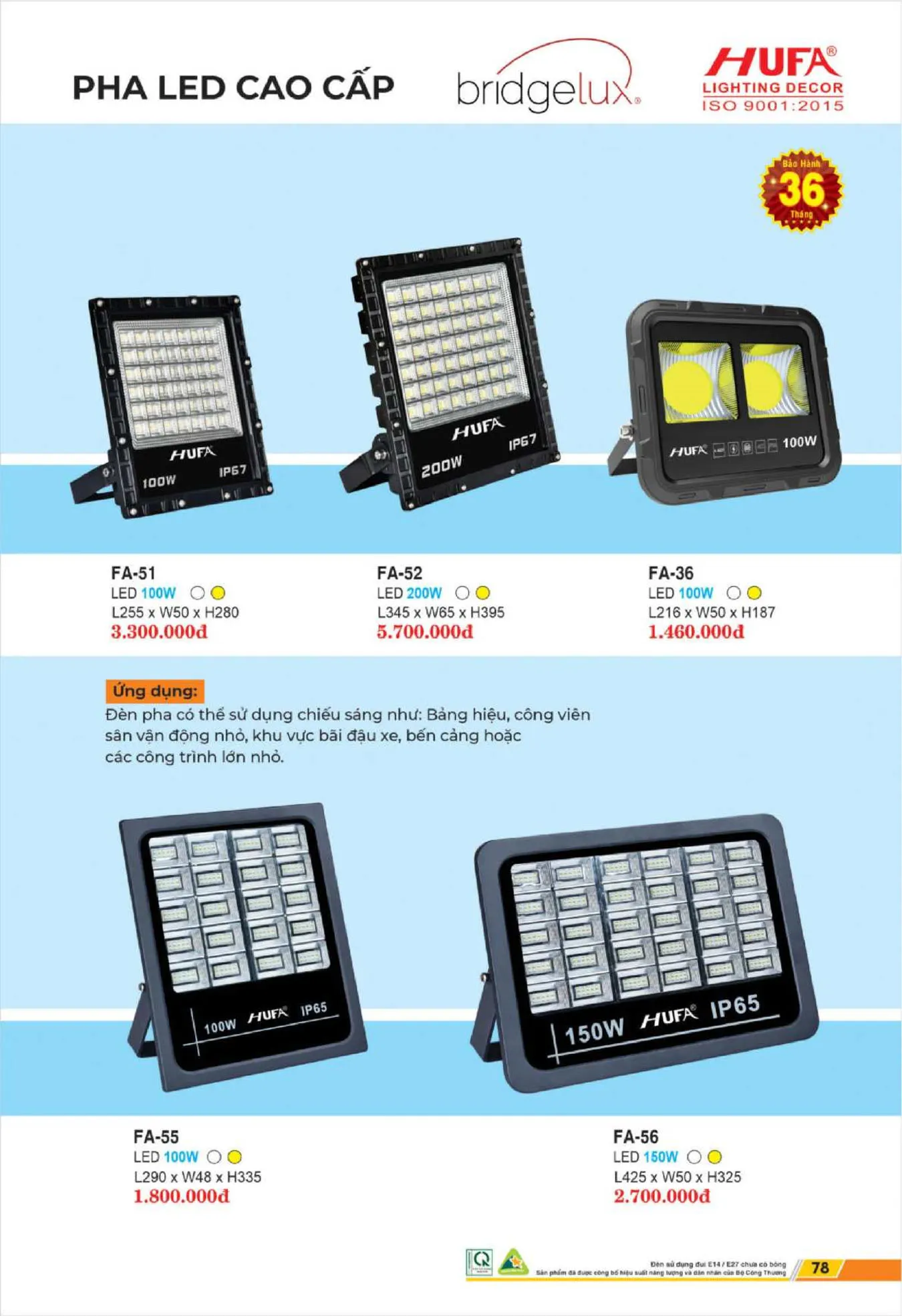 Bảng Giá Đèn Chiếu Sáng LED HUFA 2025 - Trang 80)