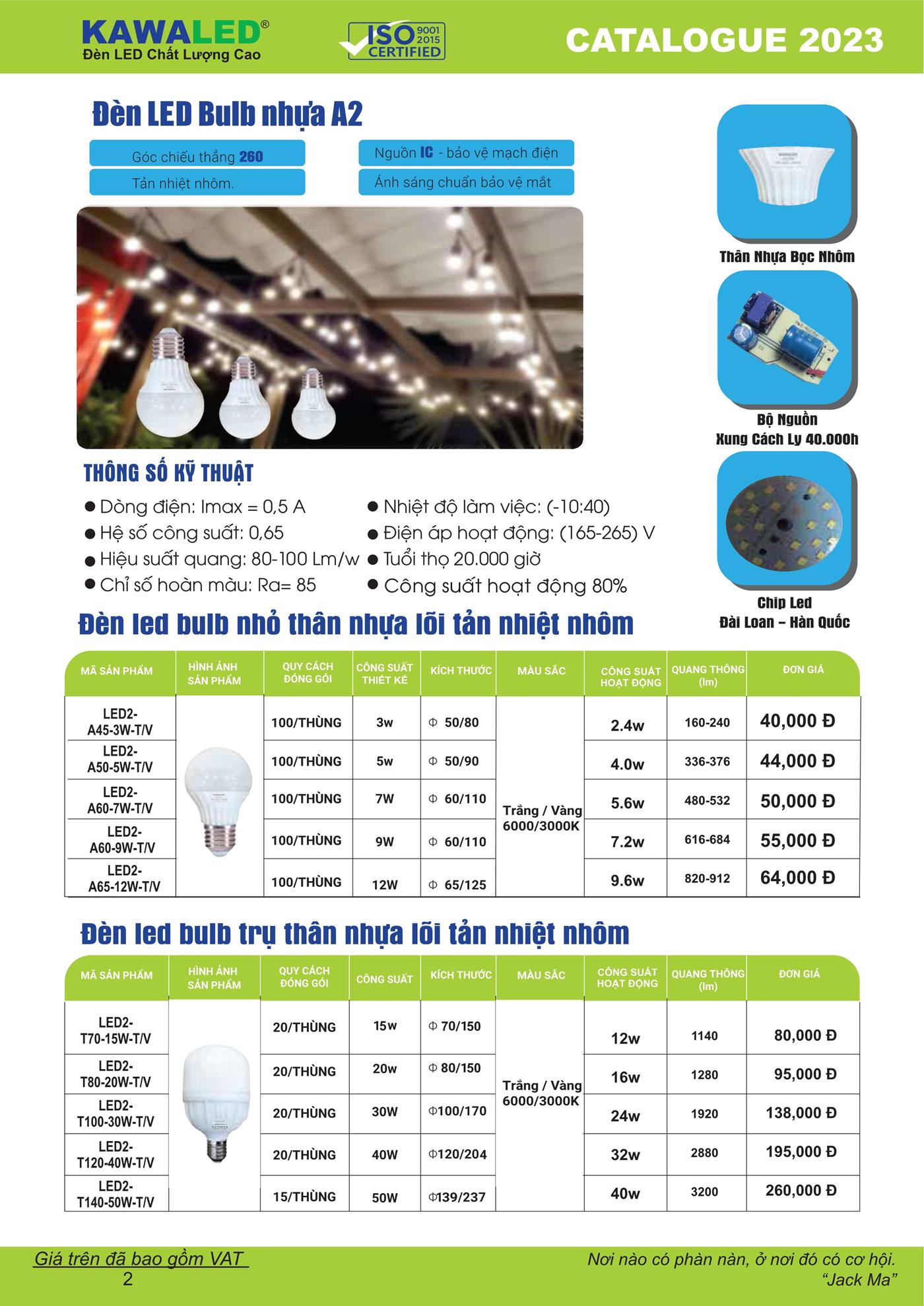 Bảng Giá Đèn LED KAWALED 2023 - Trang 3)
