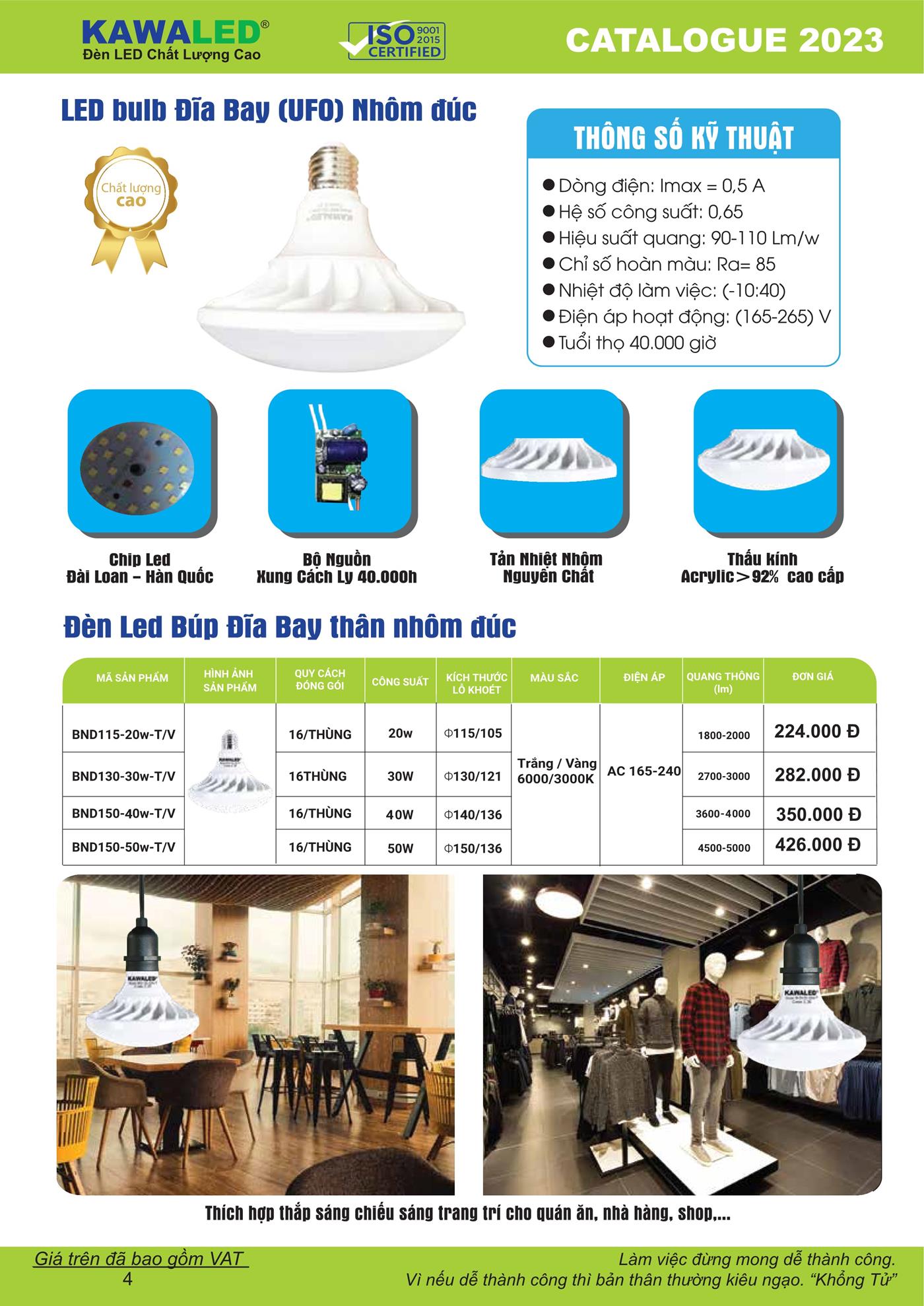 Bảng Giá Đèn LED KAWALED 2023 - Trang 5)