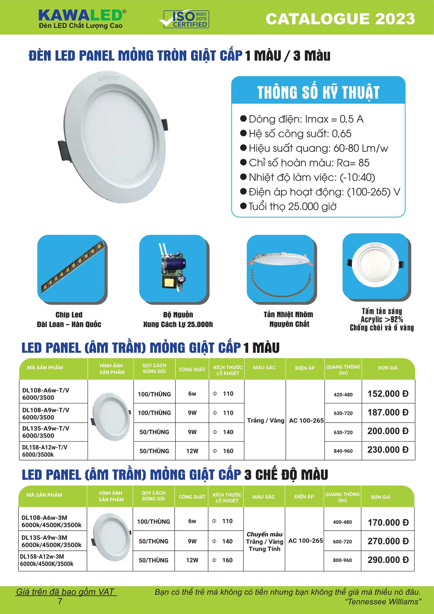 Bảng Giá Đèn LED KAWALED 2023 - Trang 8)