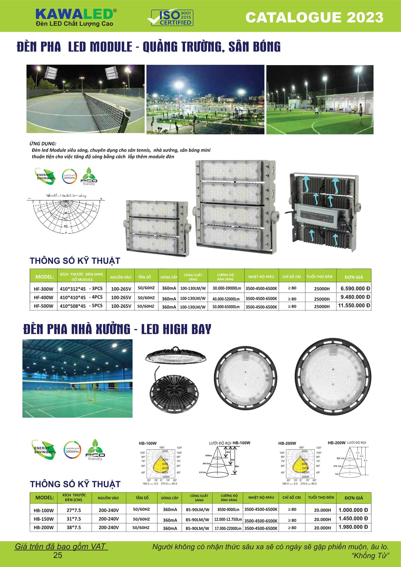 Bảng Giá Đèn LED KAWALED 2023 - Trang 26)