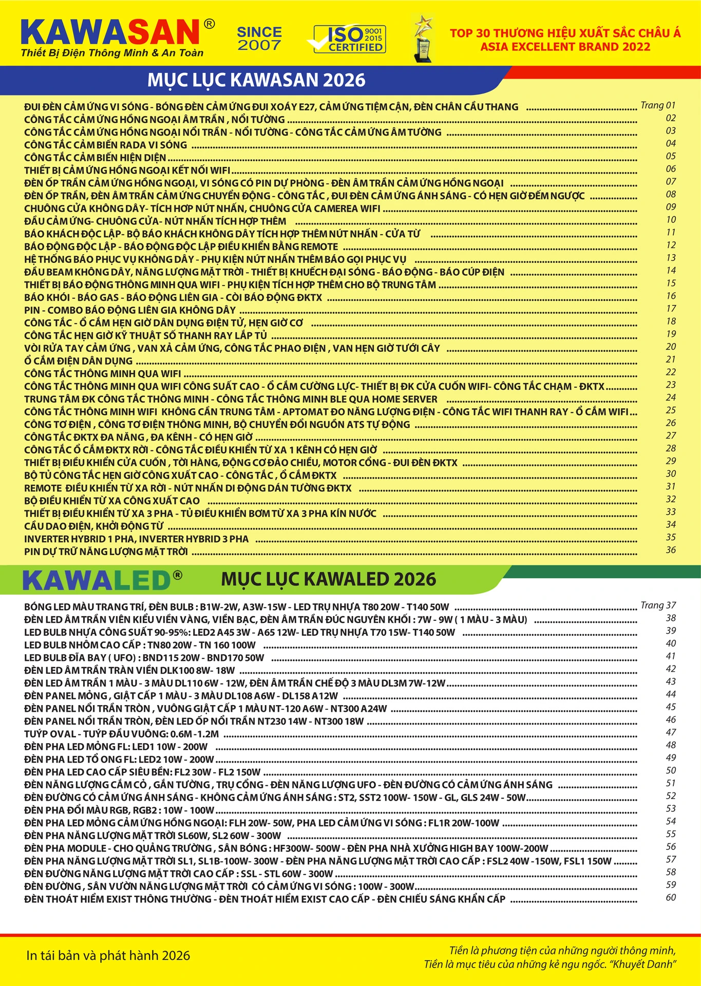 Catalogue Bảng Giá Kawasan 2026 mới nhất - Trang 3)
