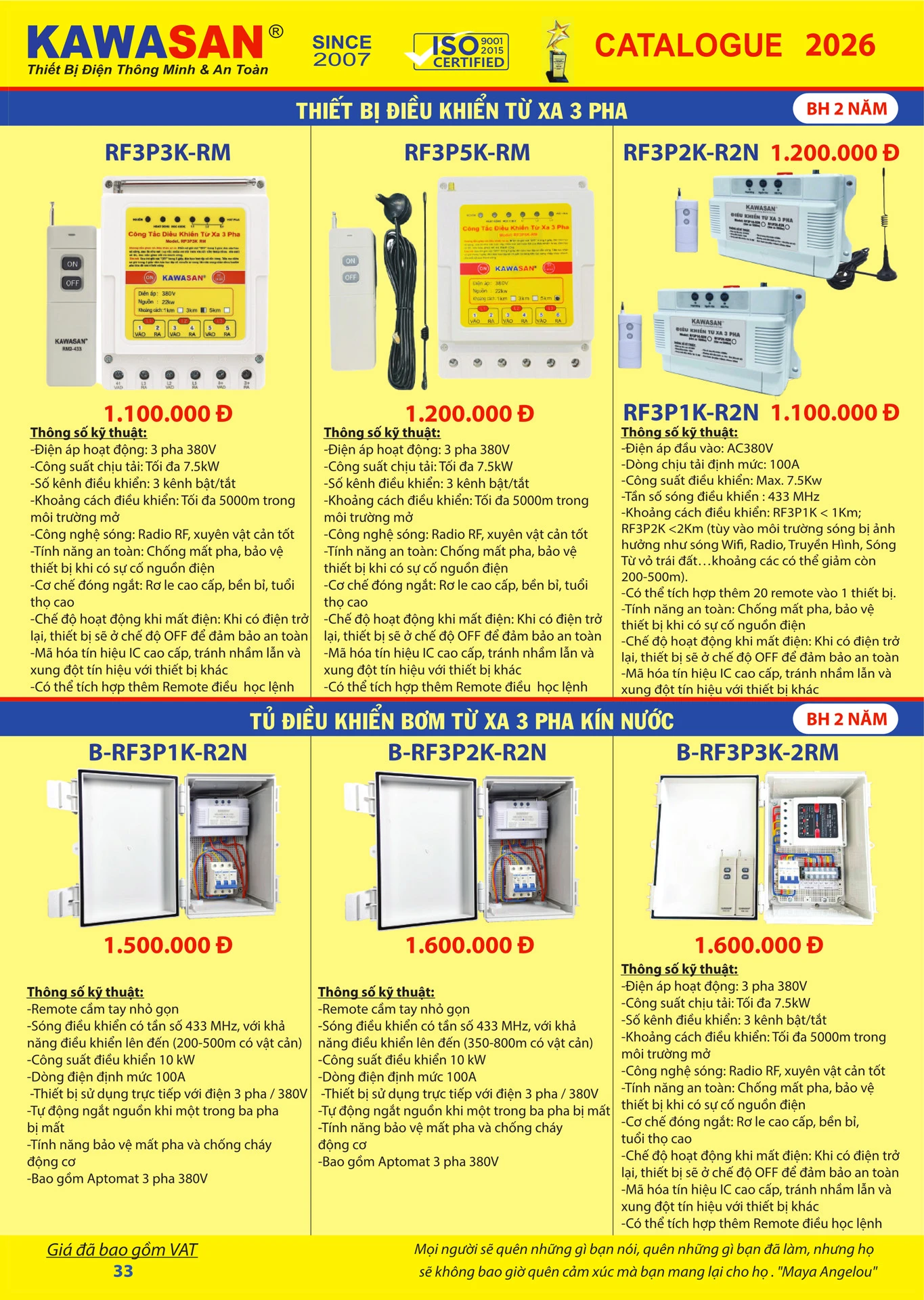 Catalogue Bảng Giá Kawasan 2026 mới nhất - Trang 36)