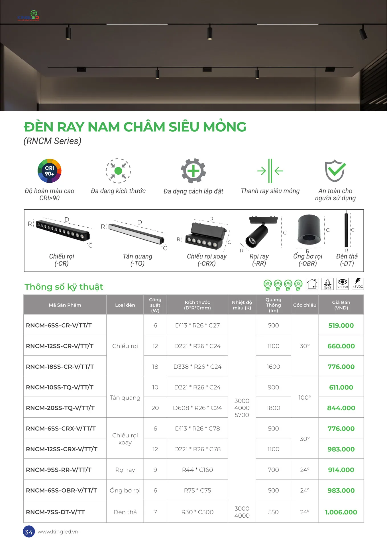 Catalogue Đèn KINGLED & KINGECO 2026 - Trang 34)