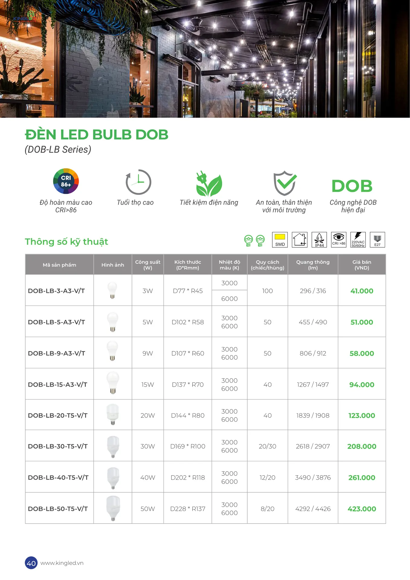 Catalogue Đèn KINGLED & KINGECO 2026 - Trang 40)