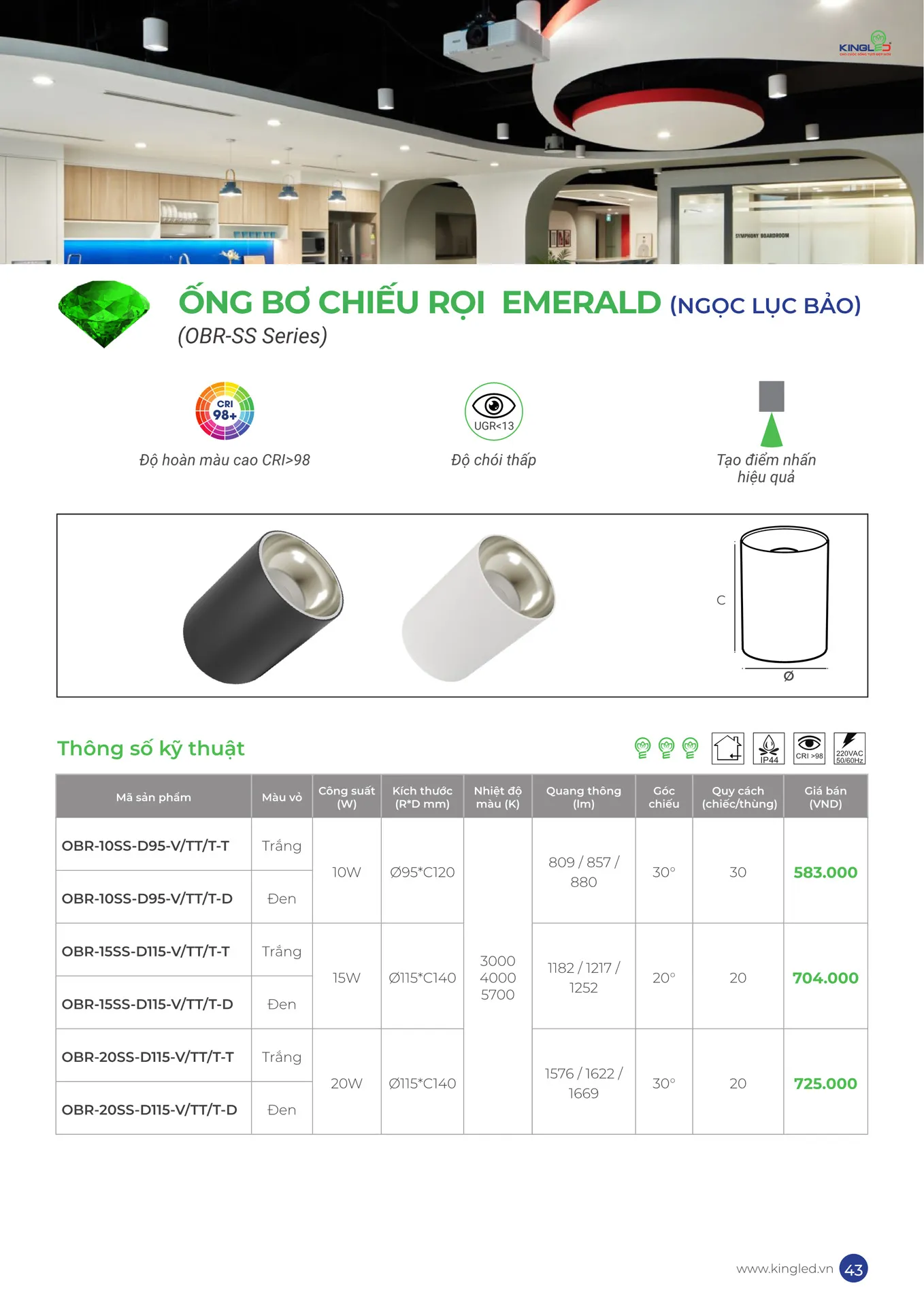 Catalogue Đèn KINGLED & KINGECO 2026 - Trang 43)
