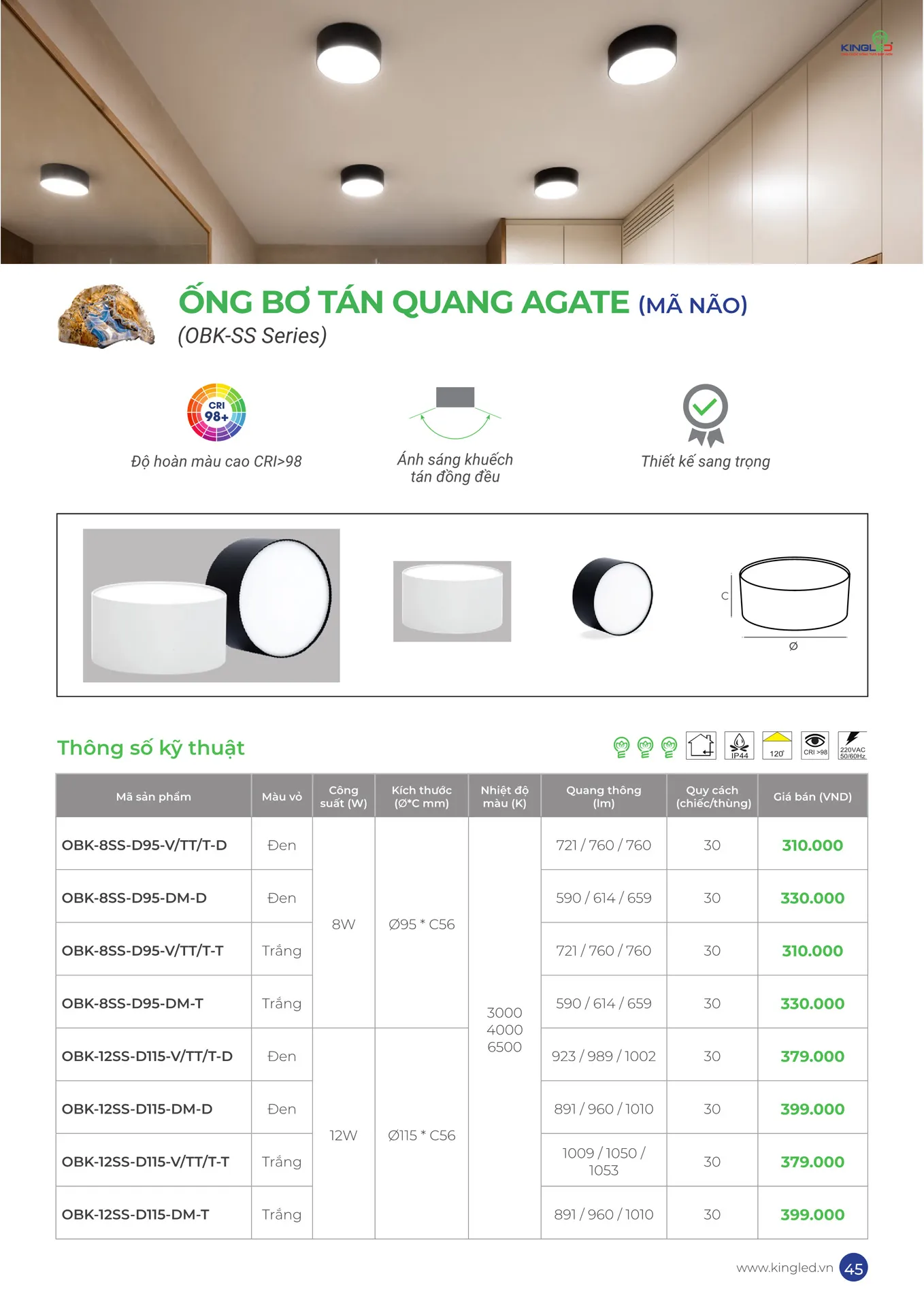 Catalogue Đèn KINGLED & KINGECO 2026 - Trang 45)