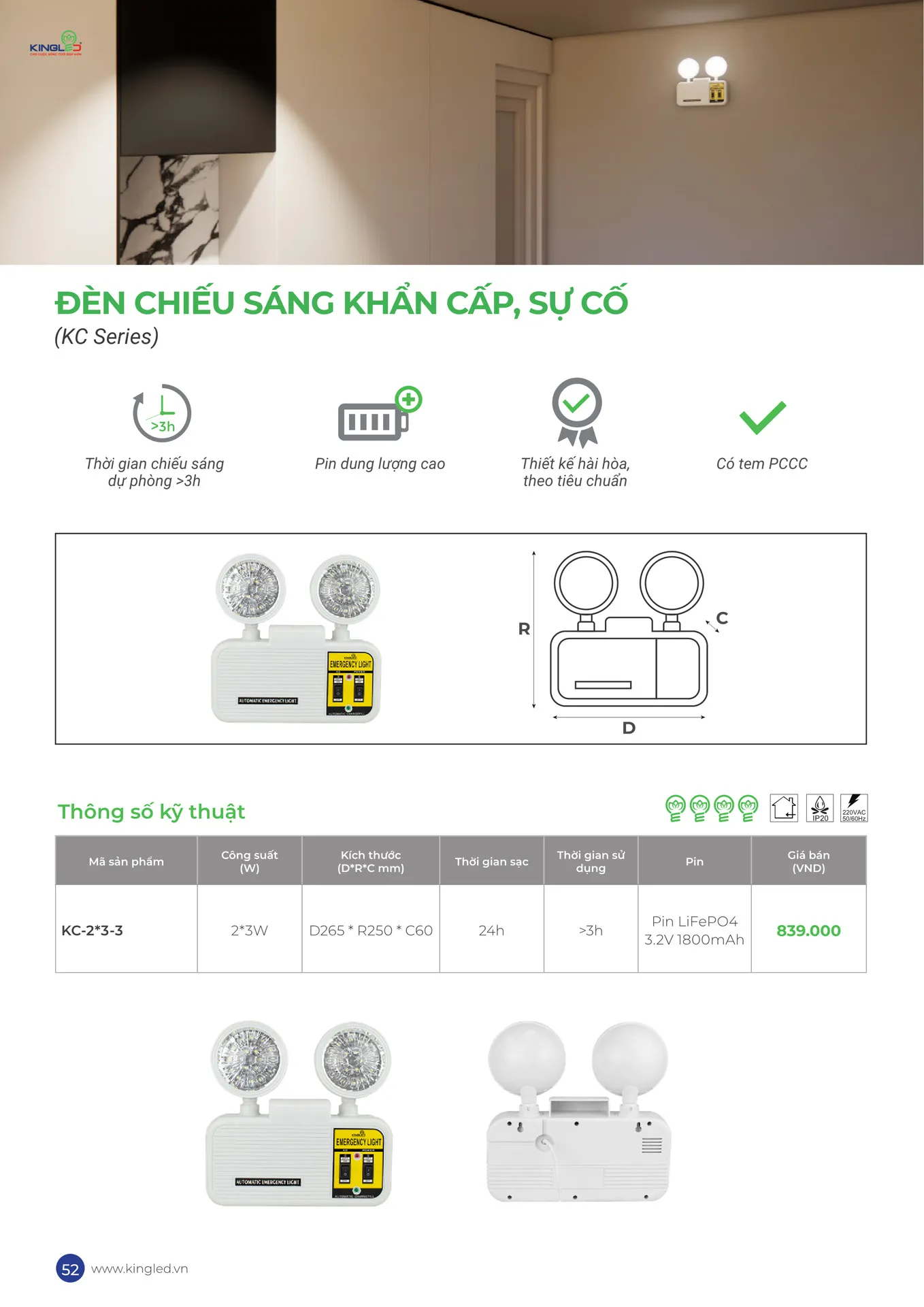 Catalogue Đèn KINGLED & KINGECO 2026 - Trang 52)